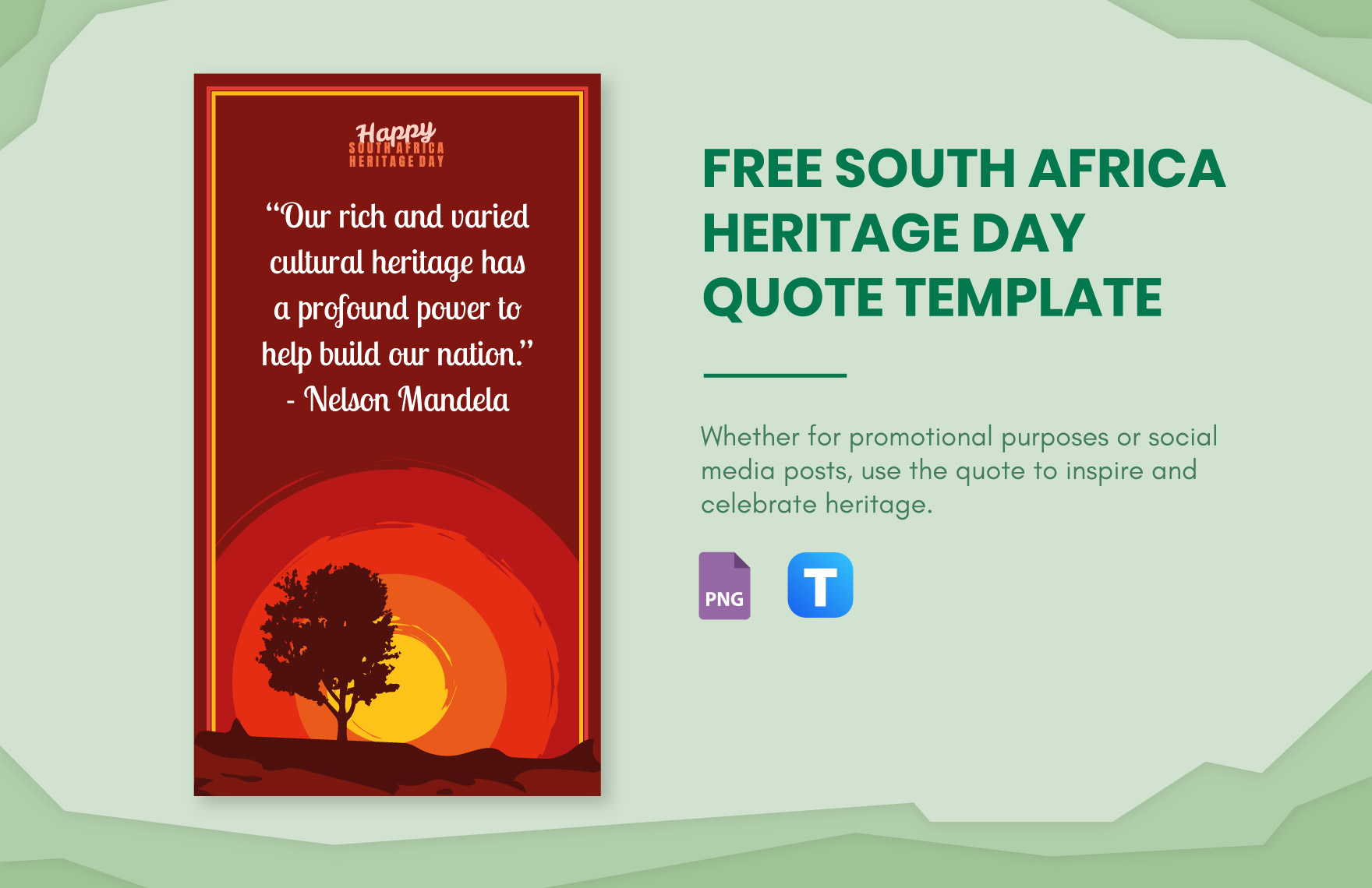 Free South Africa Heritage Day Quote in PNG