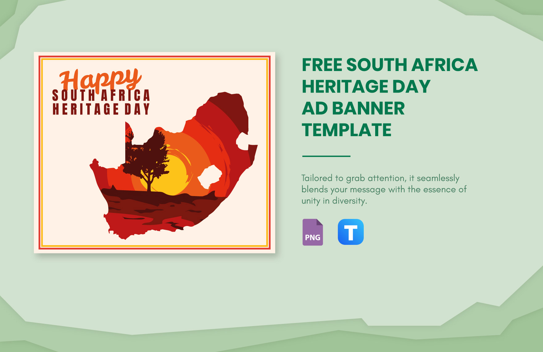 Free South Africa Heritage Day Ad Banner Template in PNG