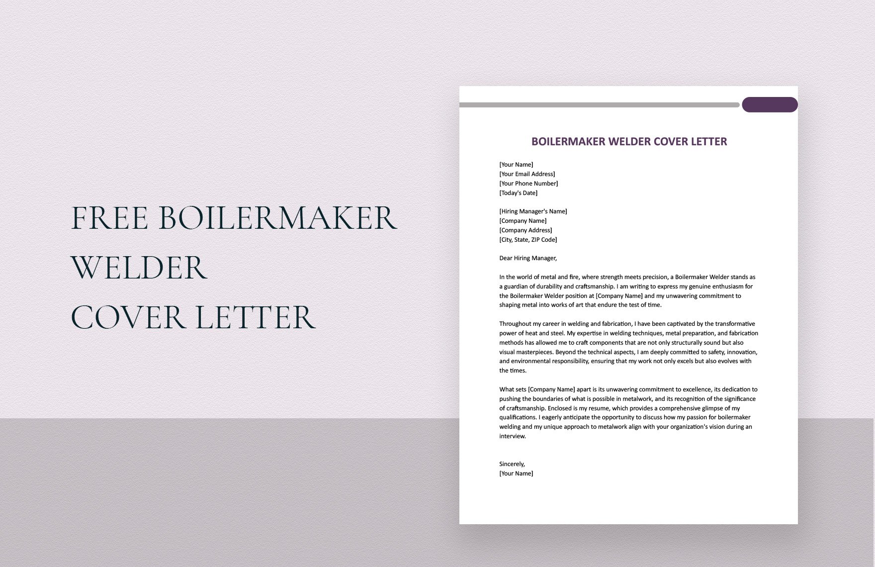 Boilermaker Welder Cover Letter