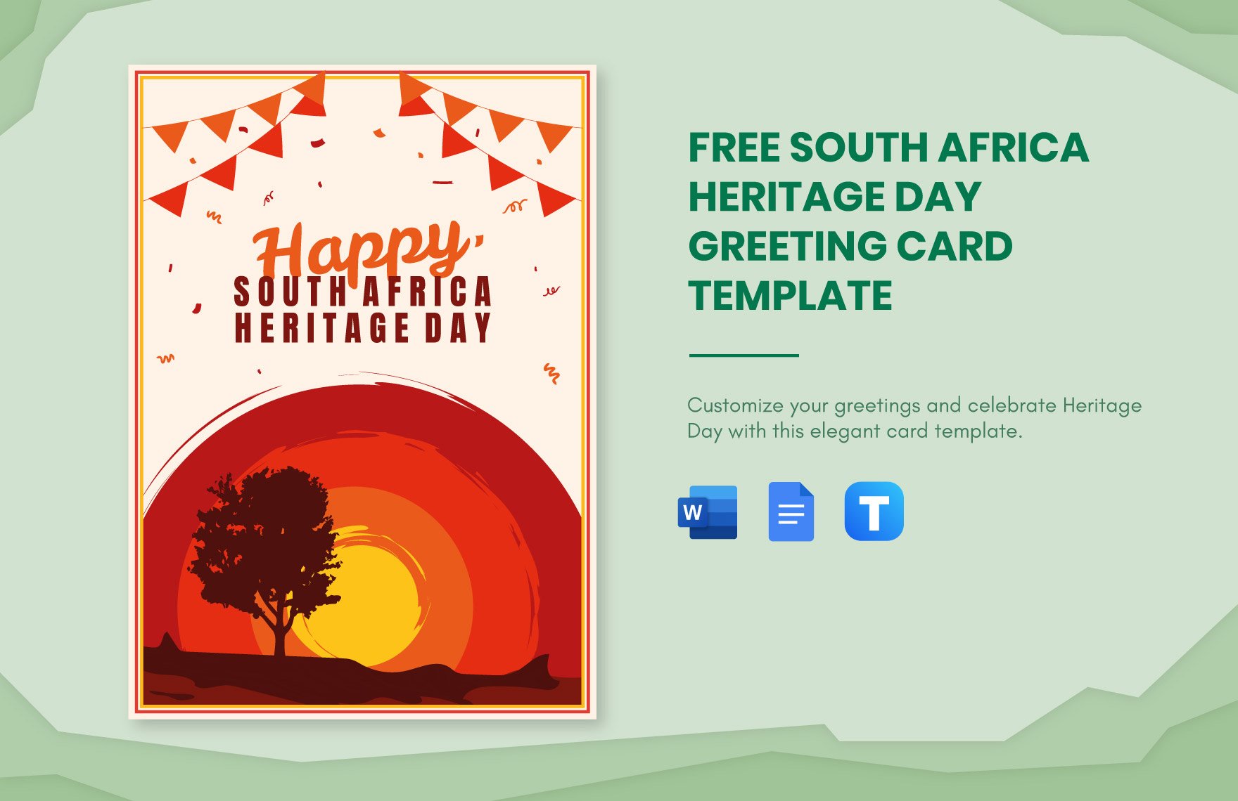 Free South Africa Heritage Day Greeting Card Template in Word, Google Docs