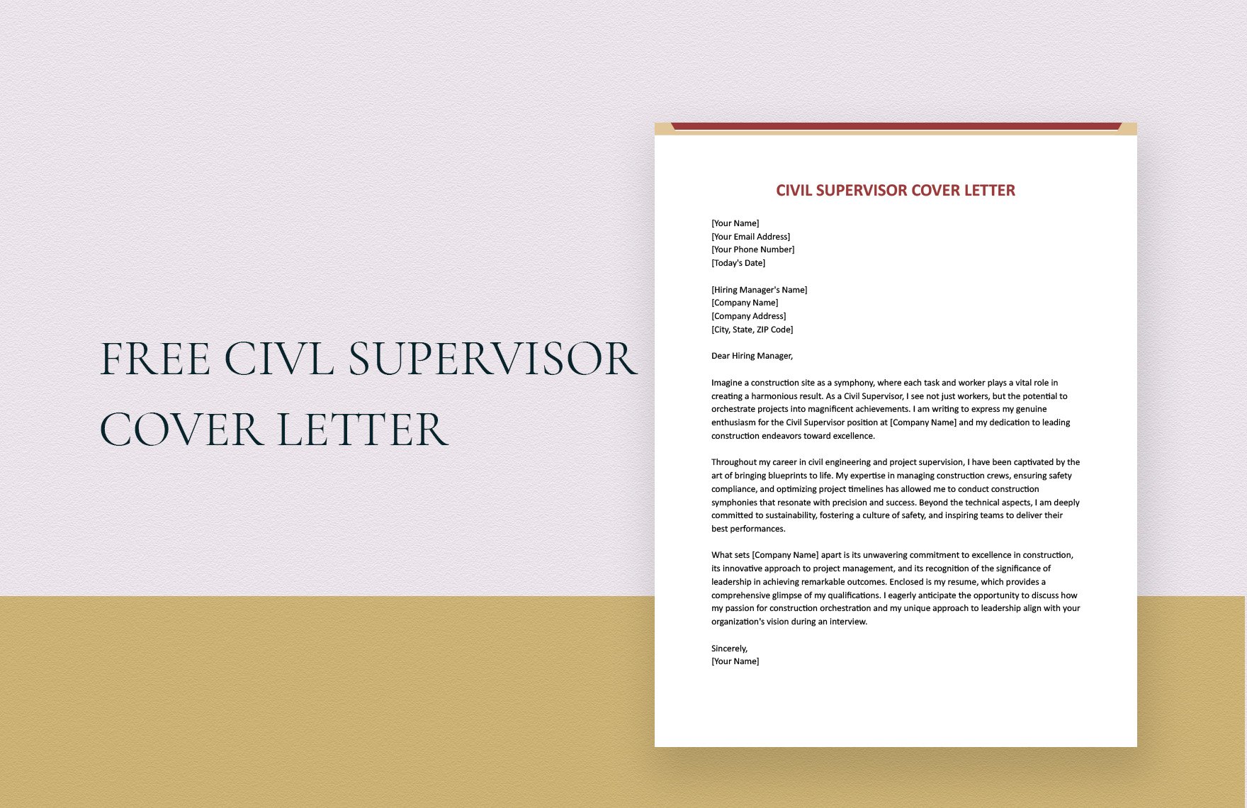 Civil Supervisor Cover Letter