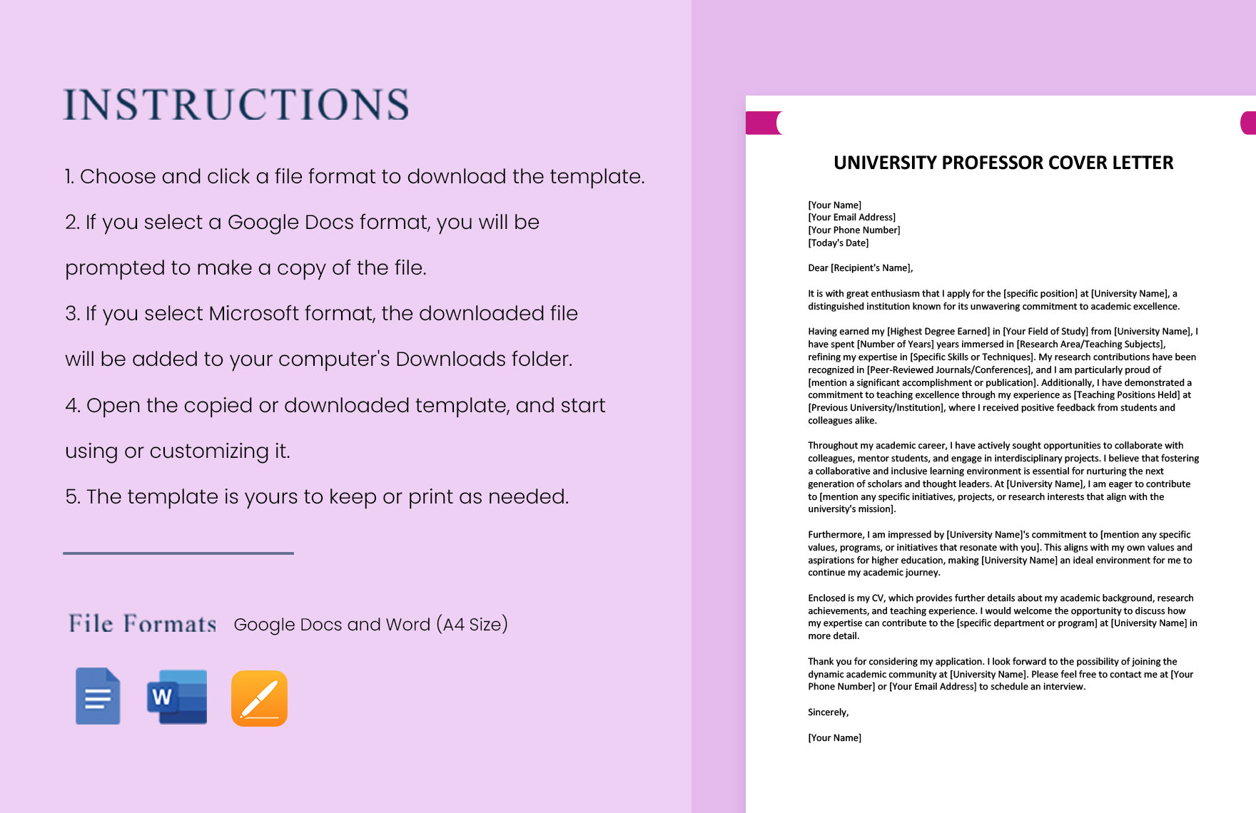 University Professor Cover Letter