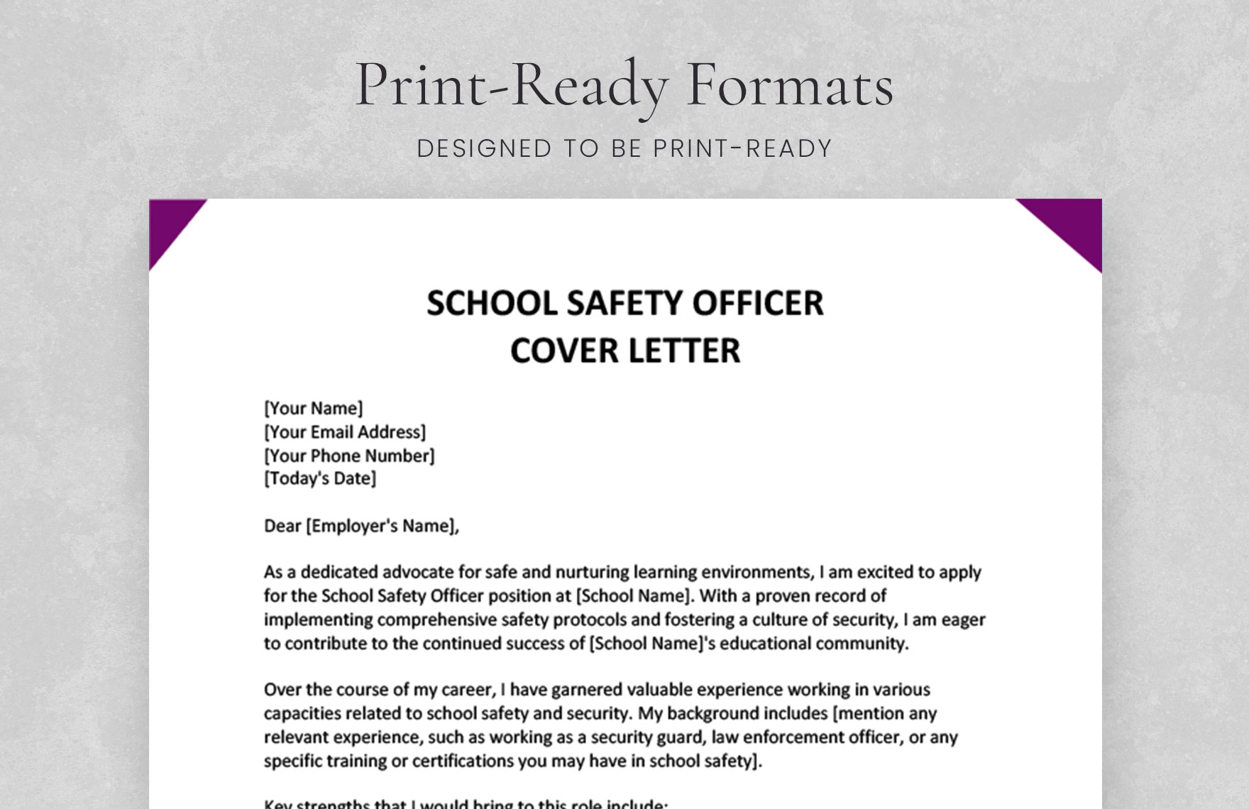 School Safety Officer Cover Letter