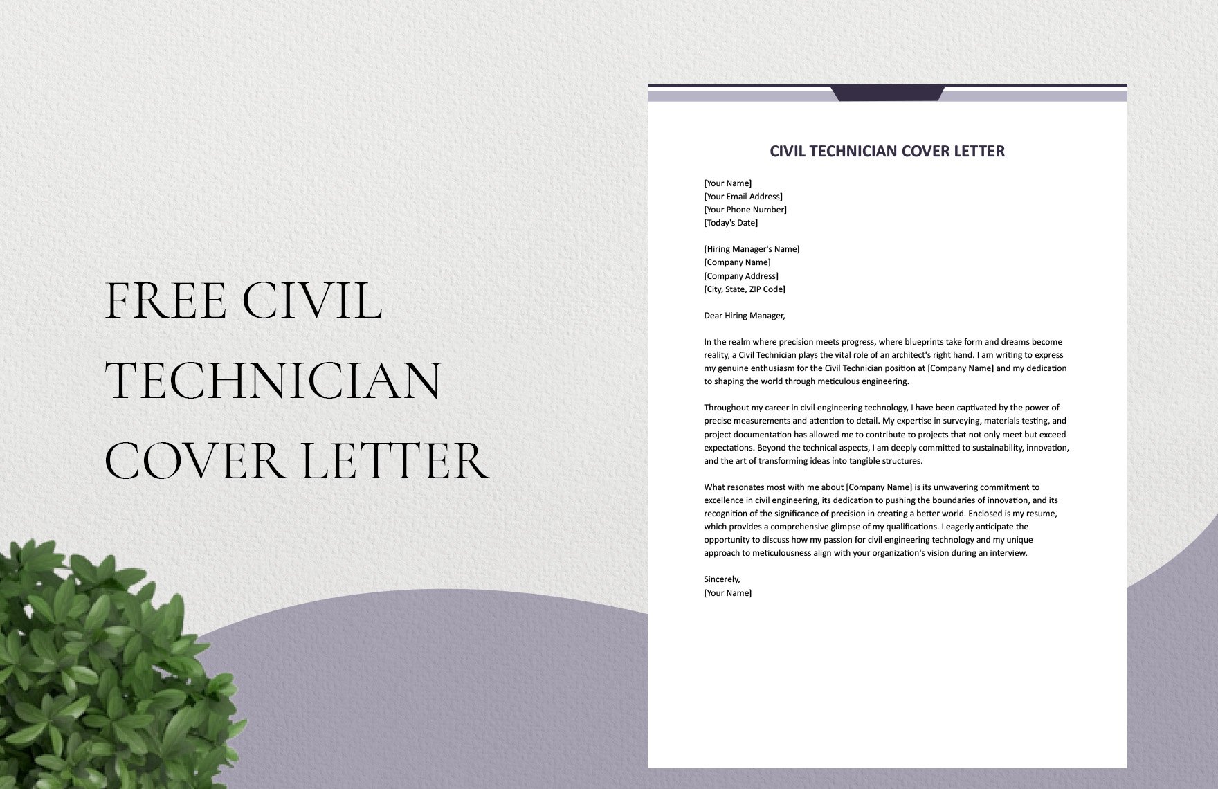 Civil Technician Cover Letter