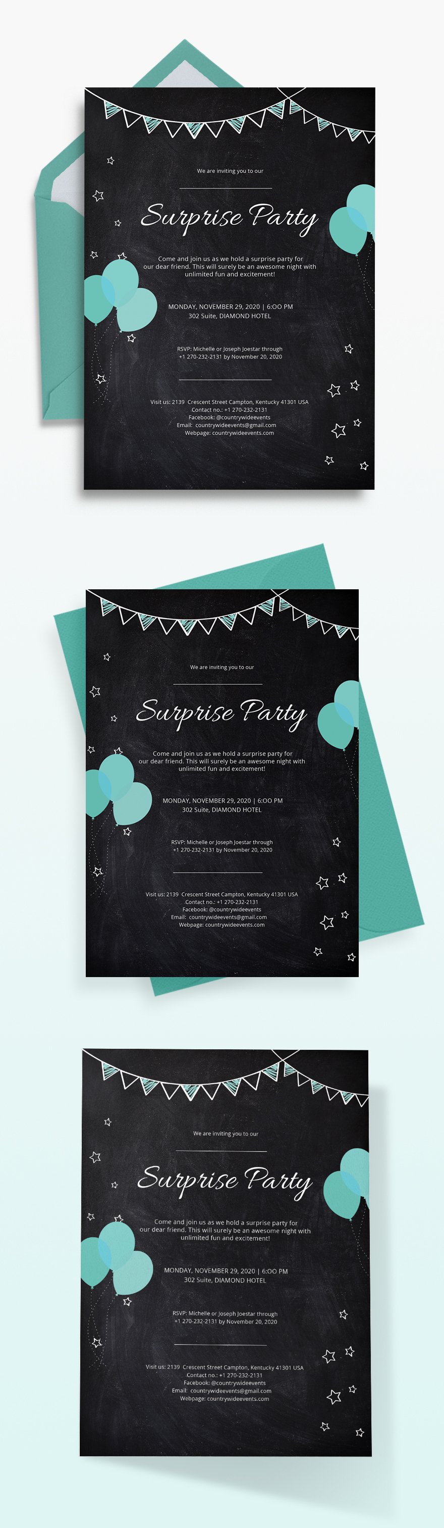 Free Surprise Party Invitation Template