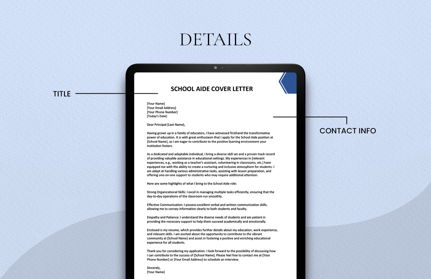 School Aide Cover Letter