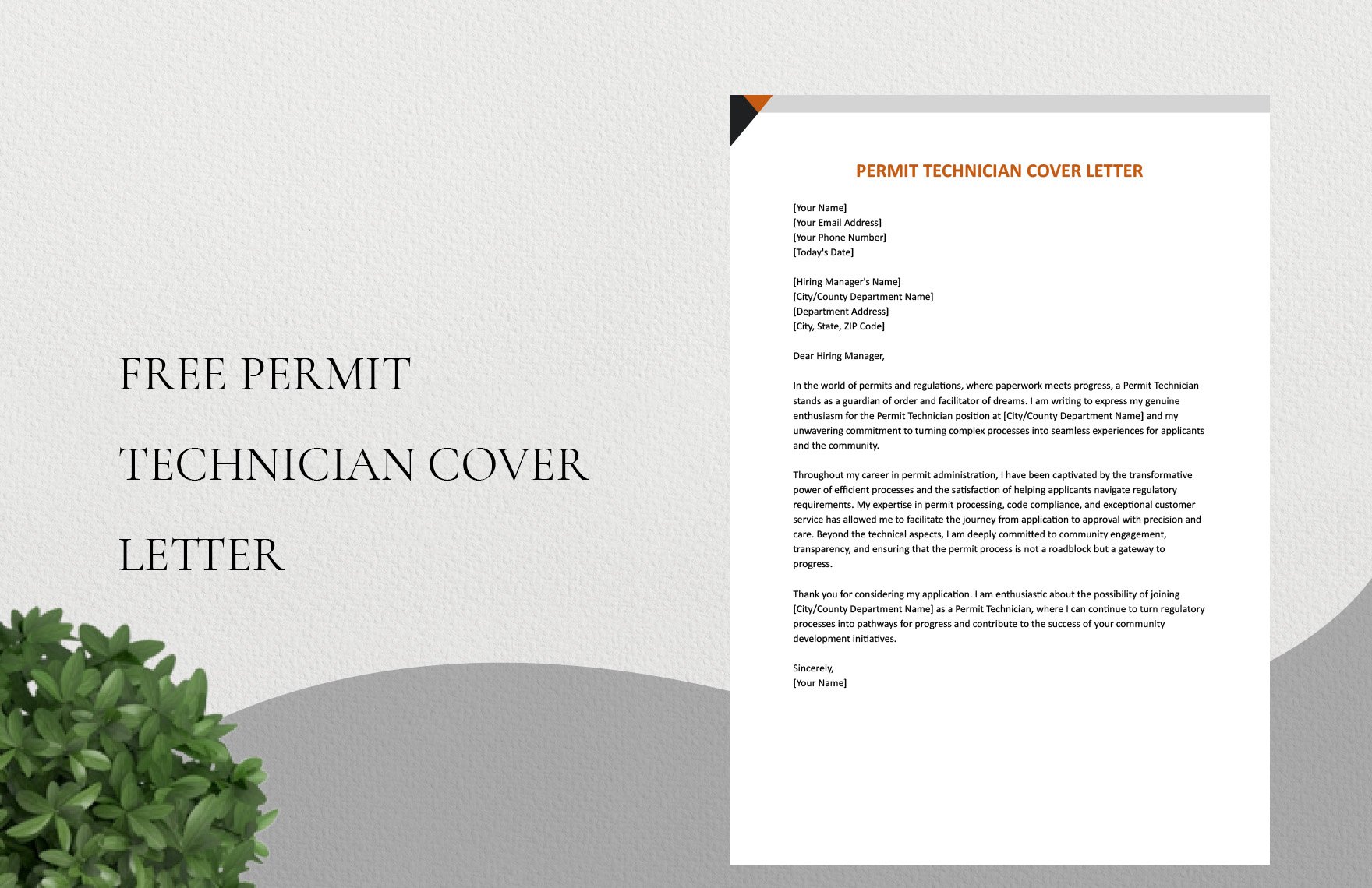 Permit Technician Cover Letter