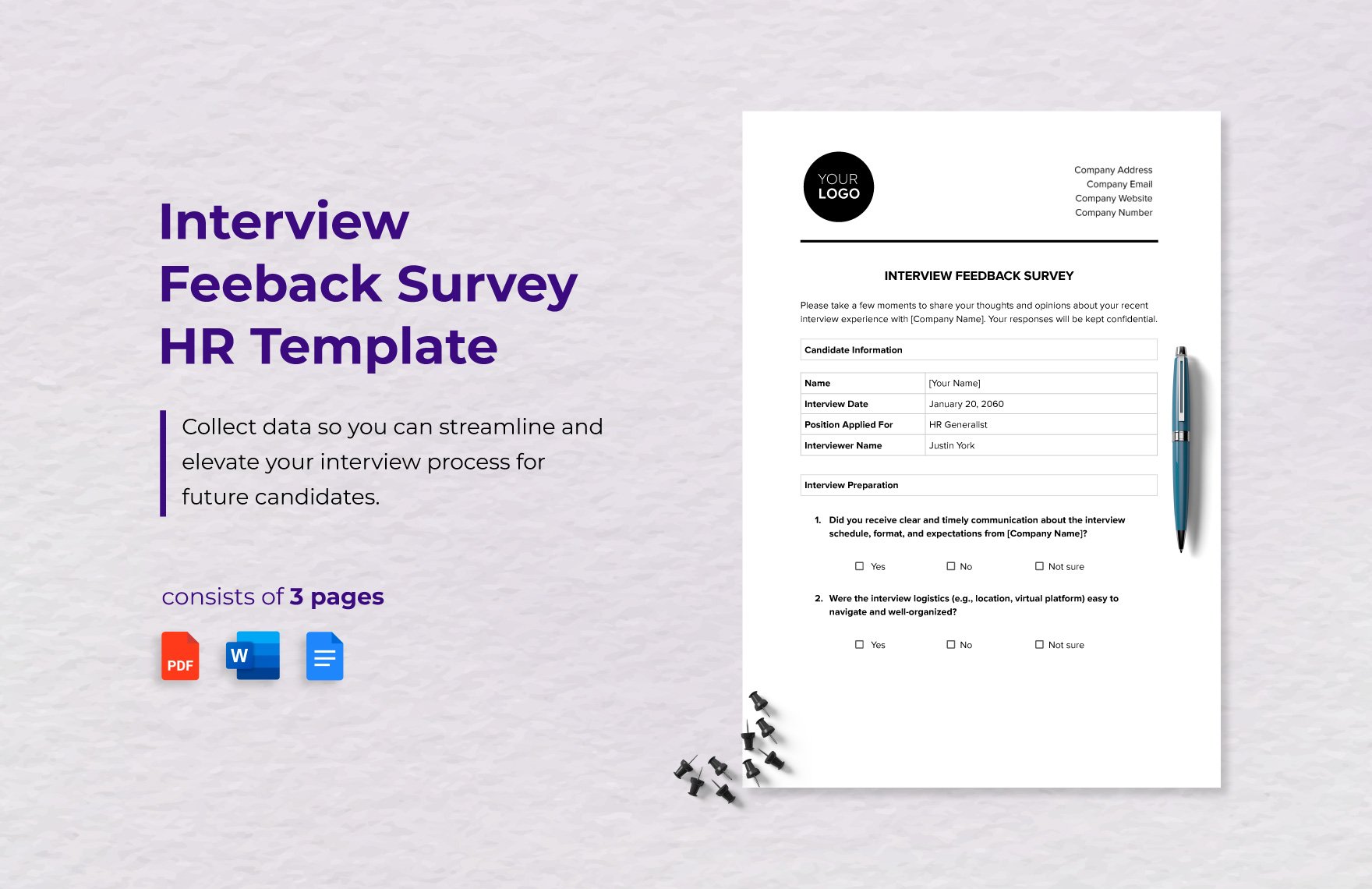 Interview Feedback Survey HR Template