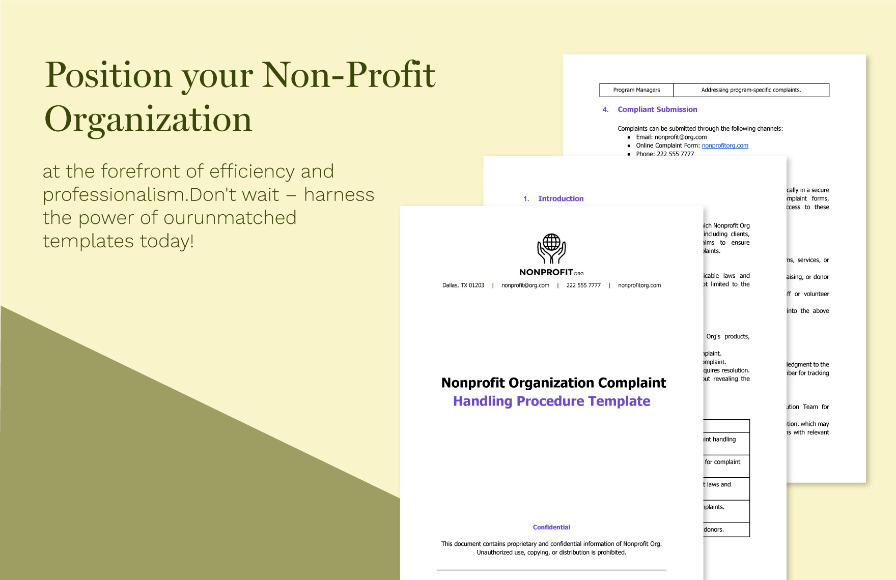 Nonprofit Organization Complaint Handling Procedure Template