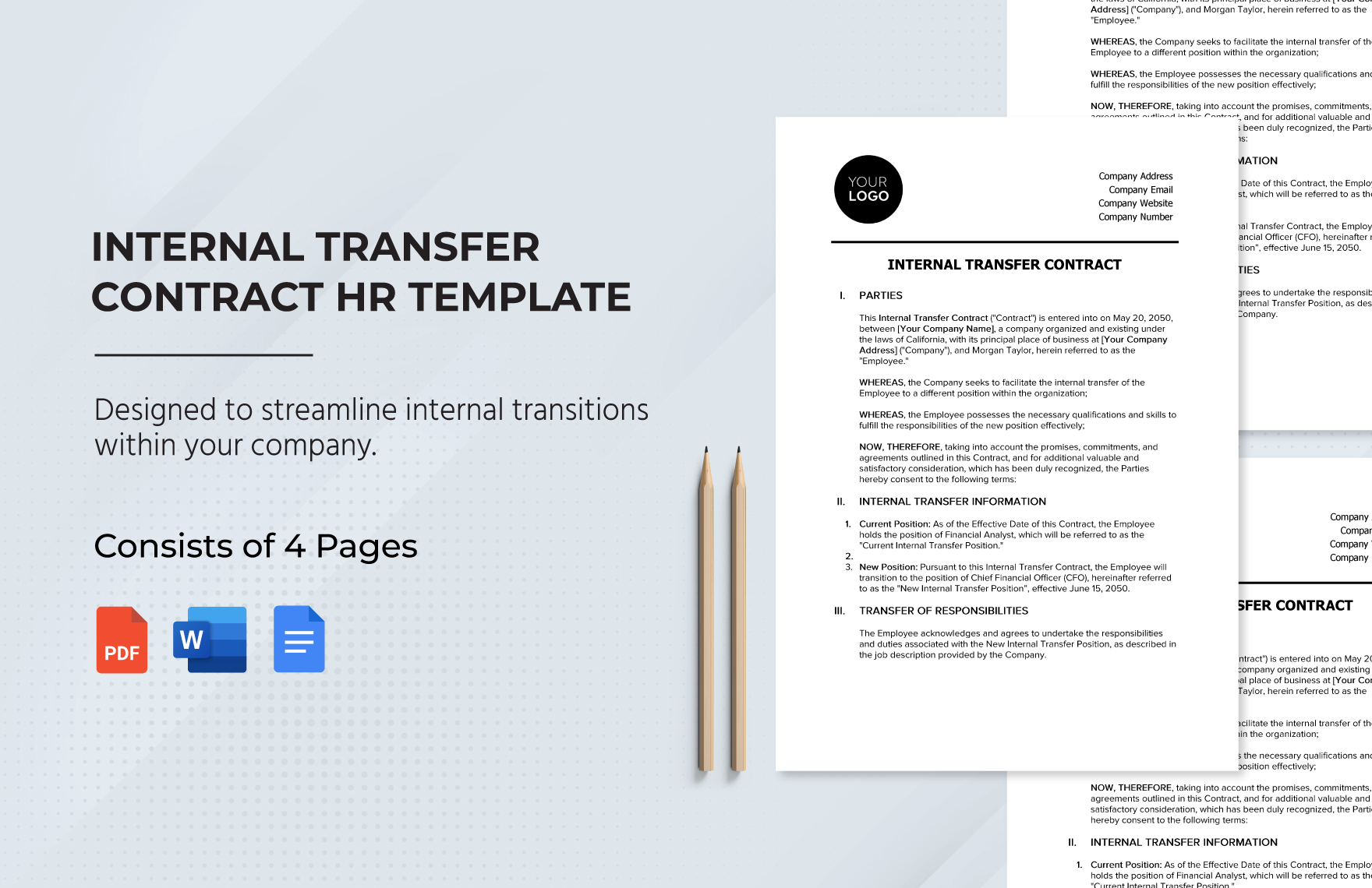 Internal Transfer Contract HR Template
