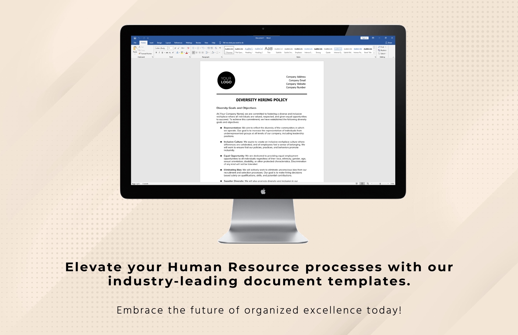 Diversity Hiring Policy HR Template