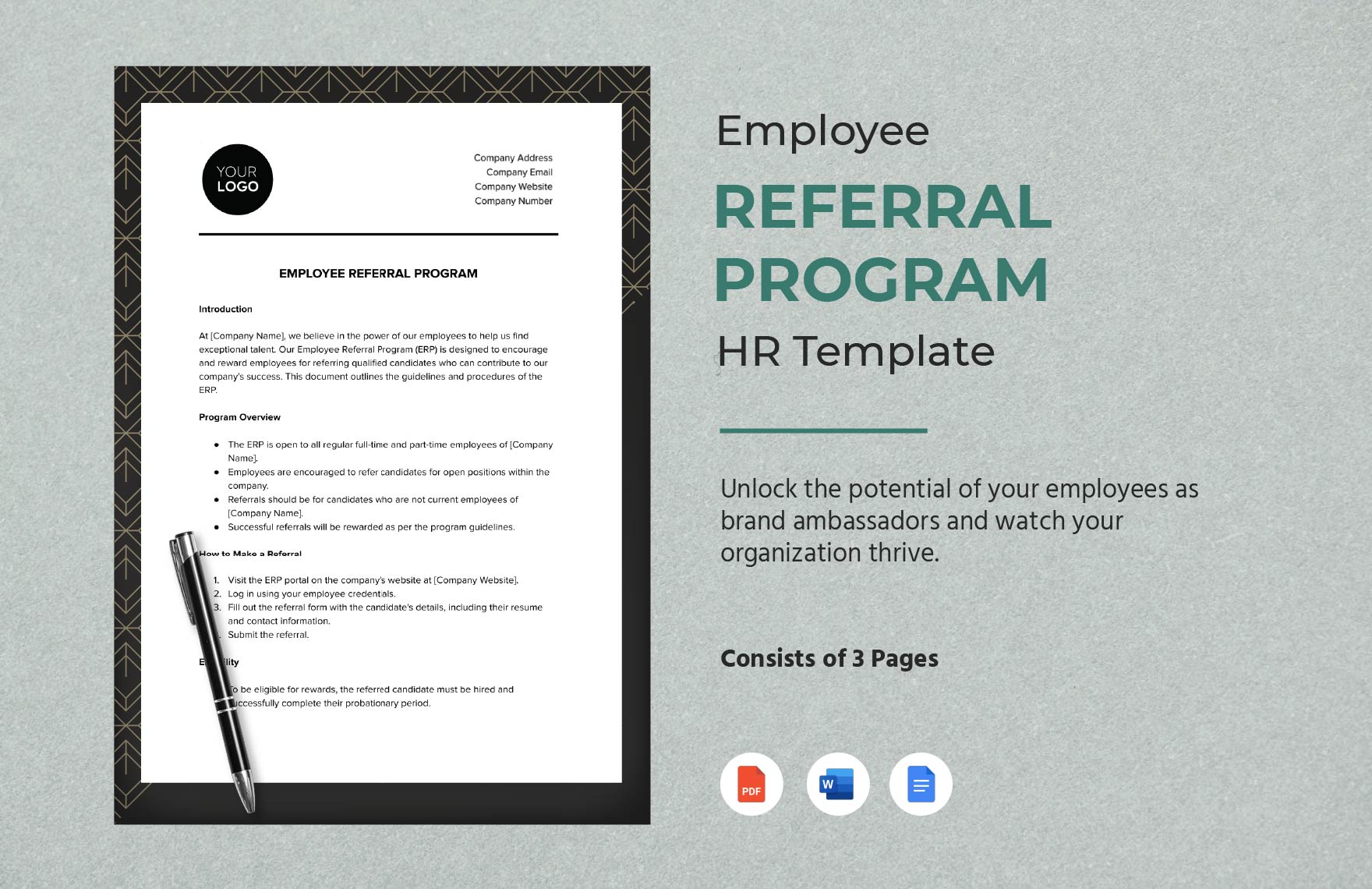 Employee Referral Program HR Template in Word, Google Docs, PDF