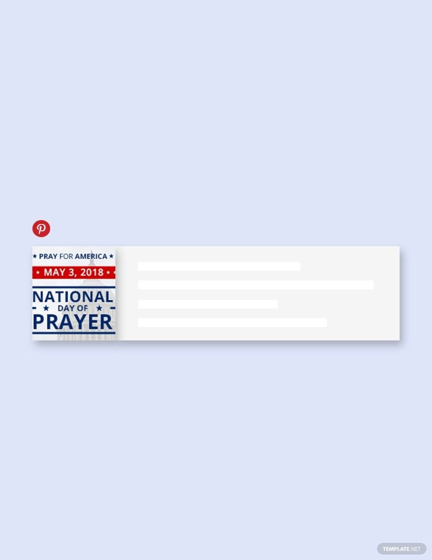 National Day of Prayer Pinterest Board Cover Template in PSD
