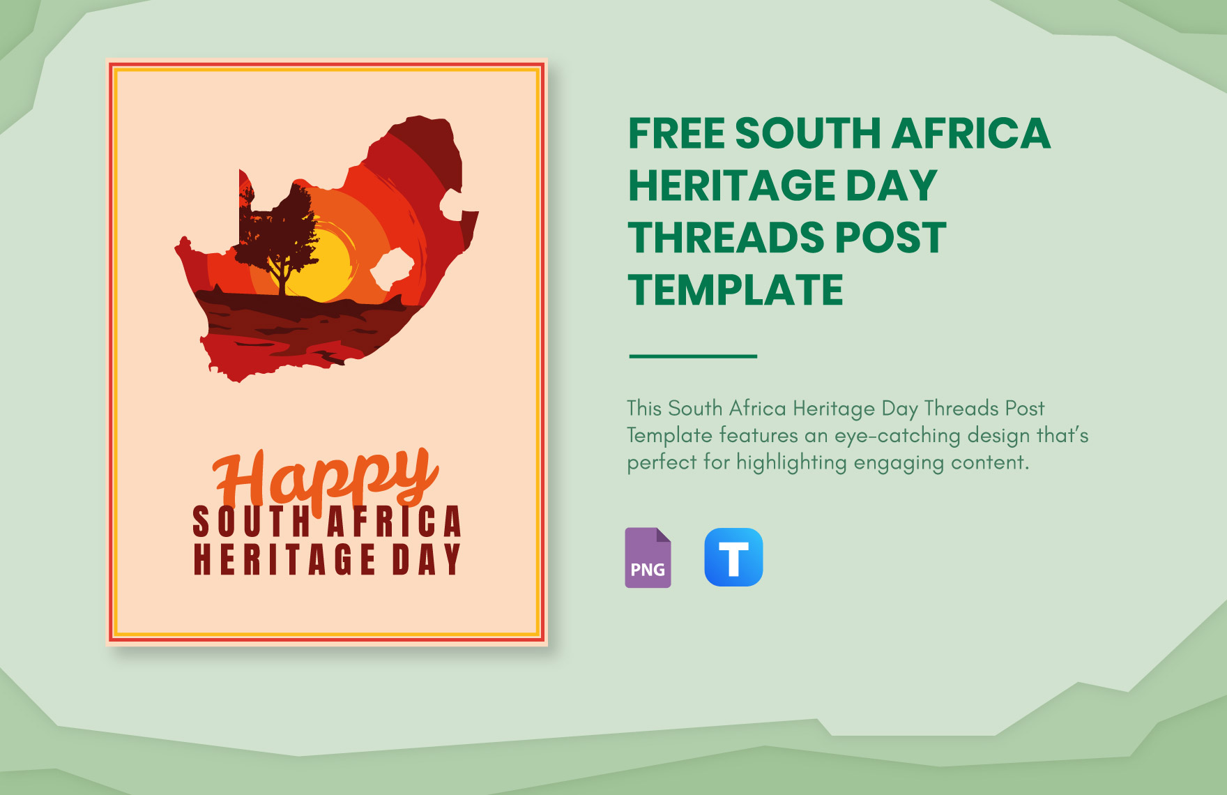 Free South Africa Heritage Day Threads Post Template in PNG