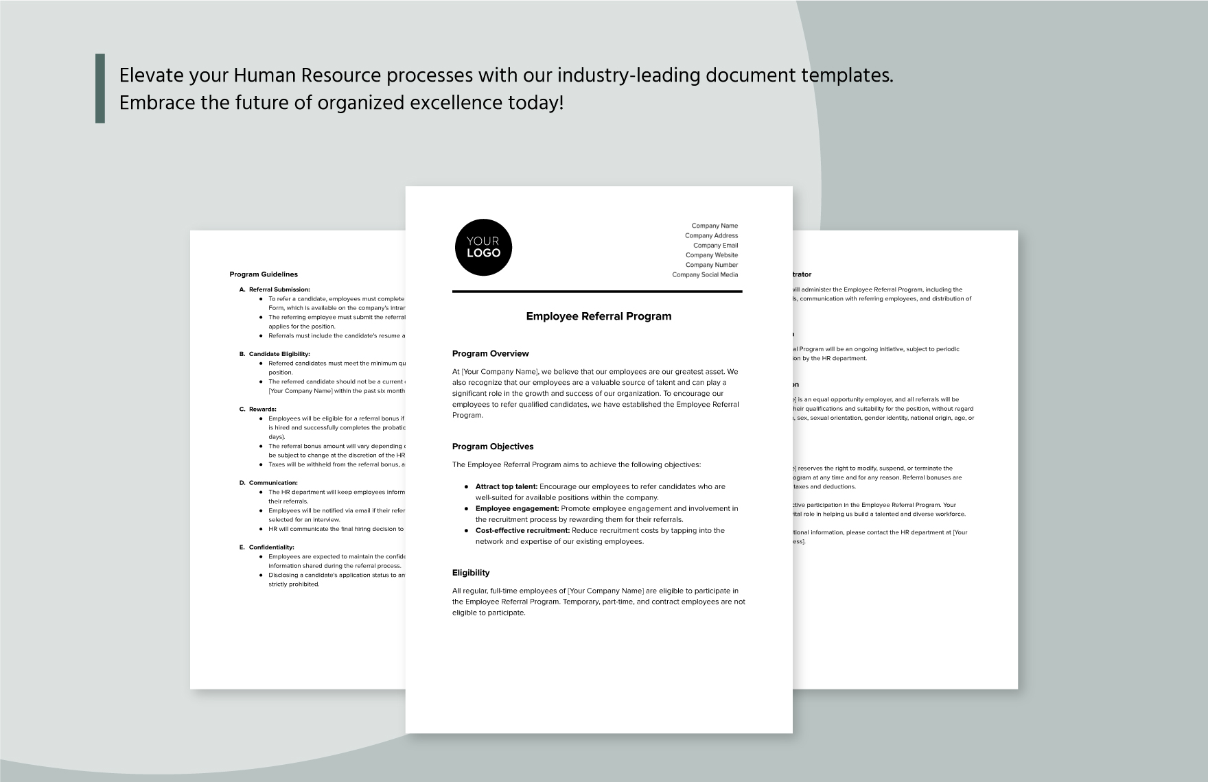 Employee Referral Program Document HR Template