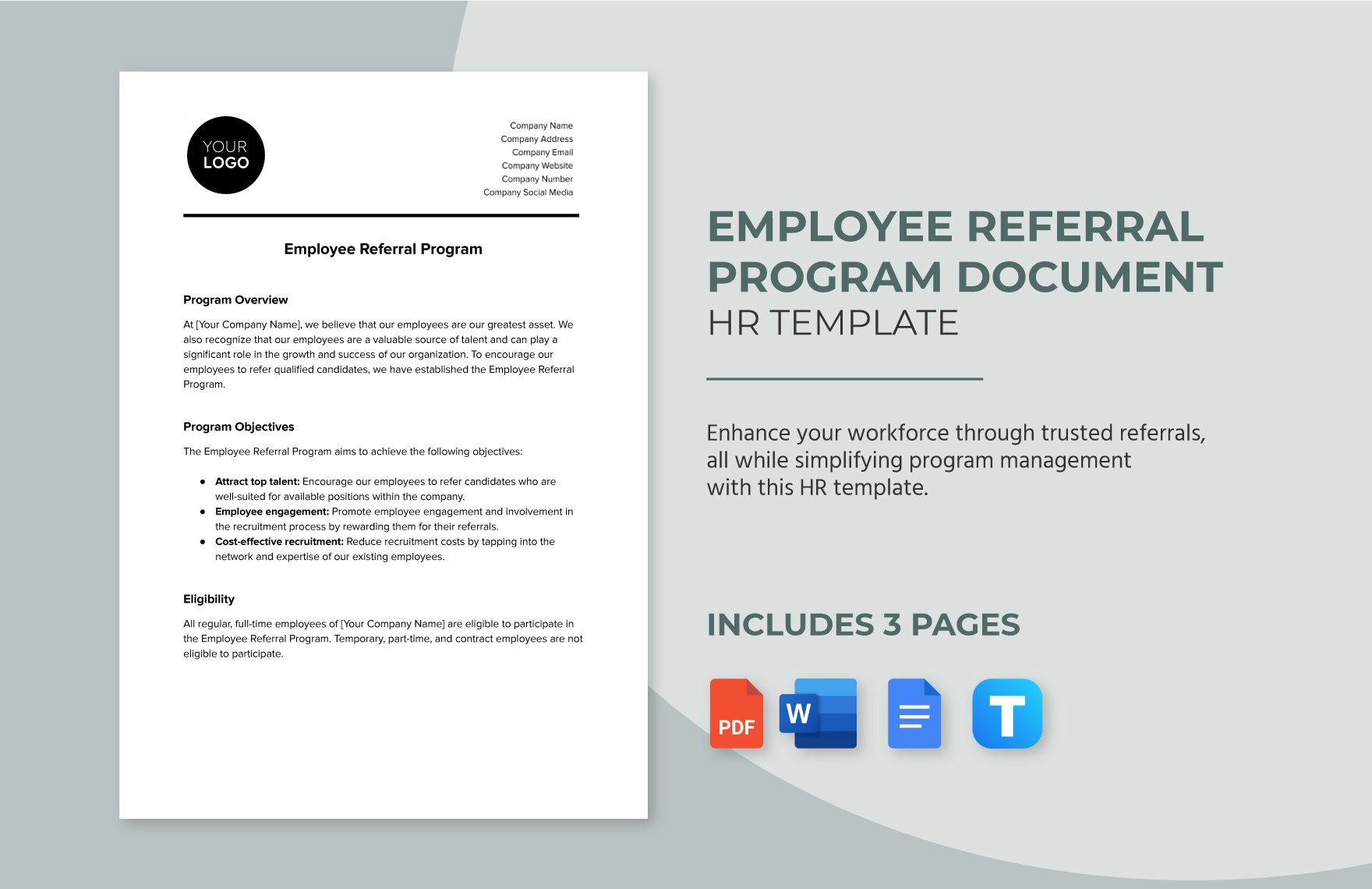 Employee Referral Program Document HR Template in Word, Google Docs, PDF