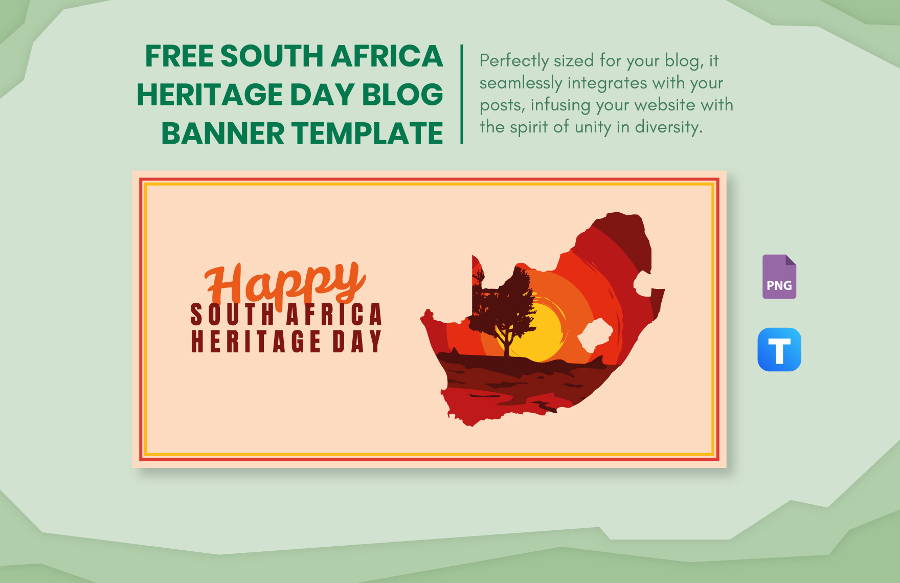 Free South Africa Heritage Day Blog Banner Template in PNG