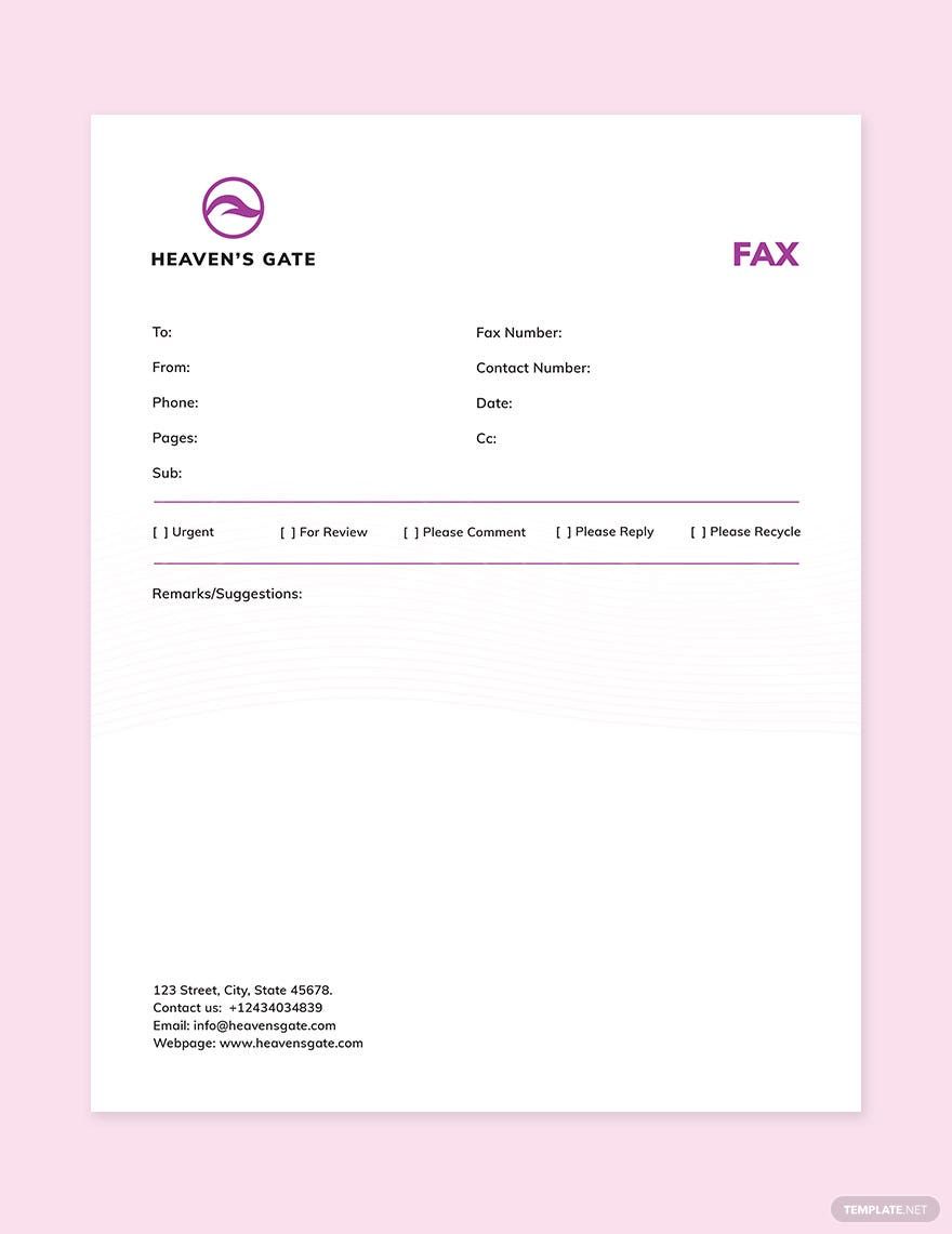 Massage Fax Paper Template