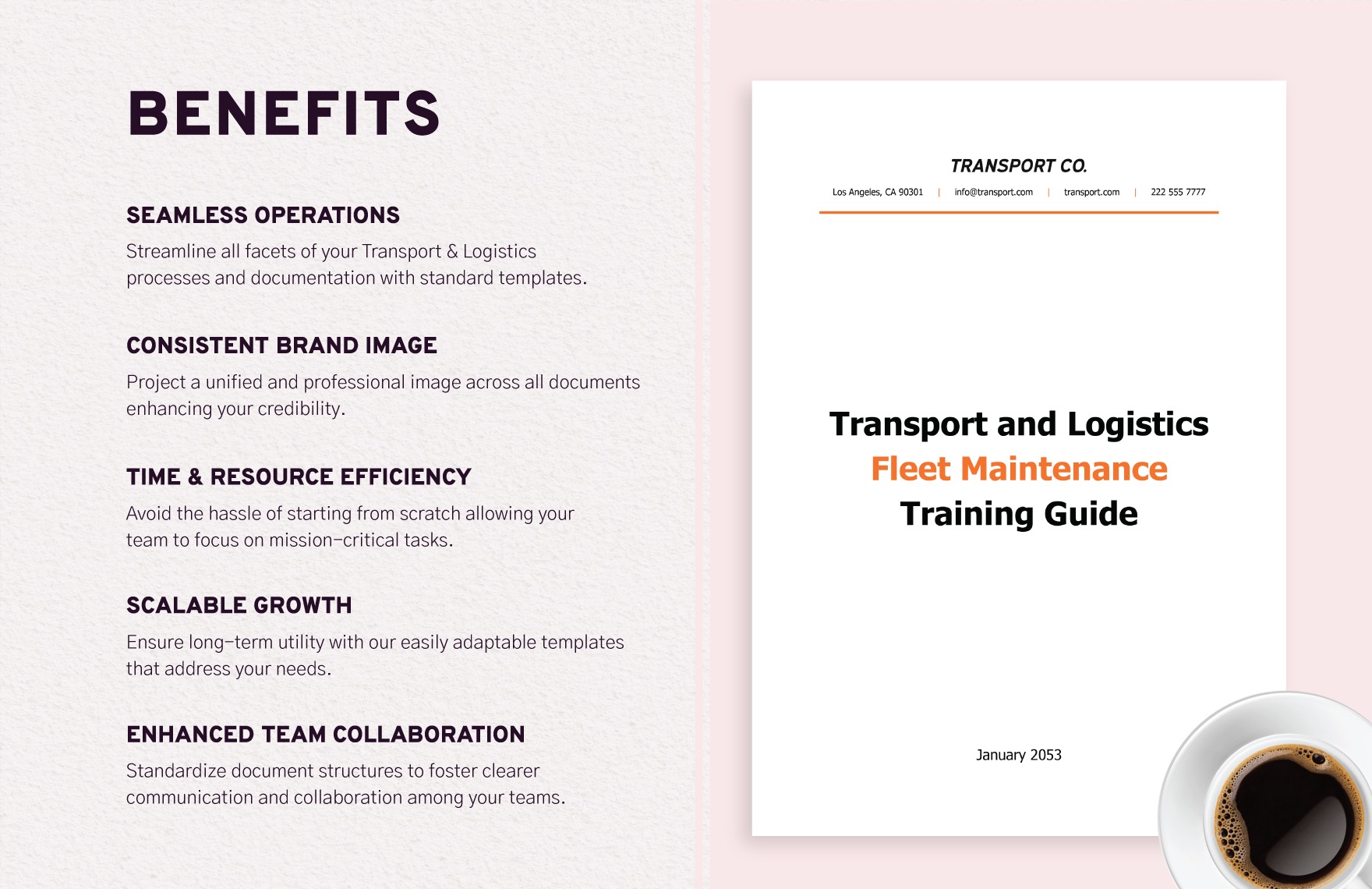 Transport and Logistics Fleet Maintenance Training Guide Template