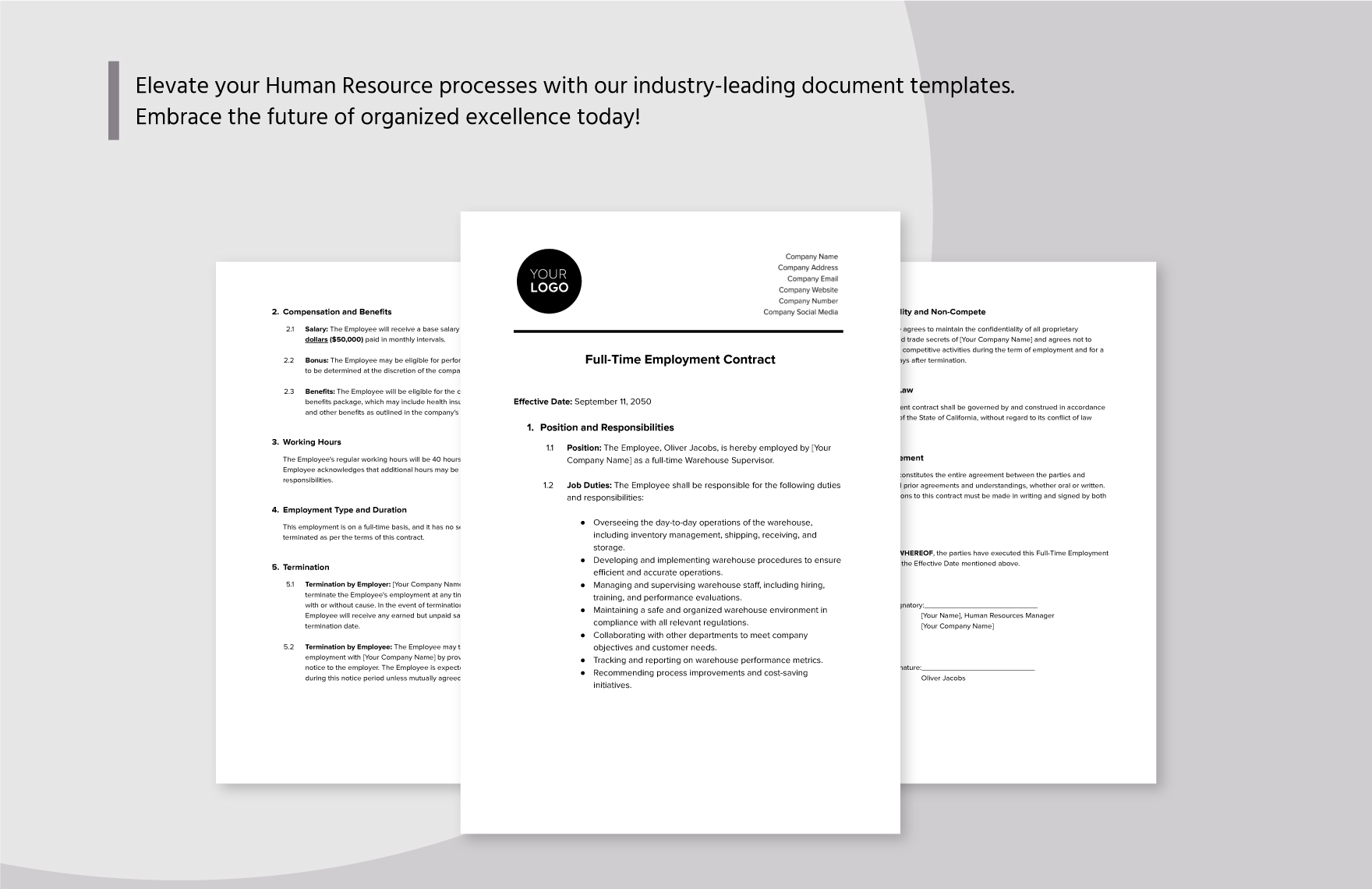Full-time Employment Contract HR Template
