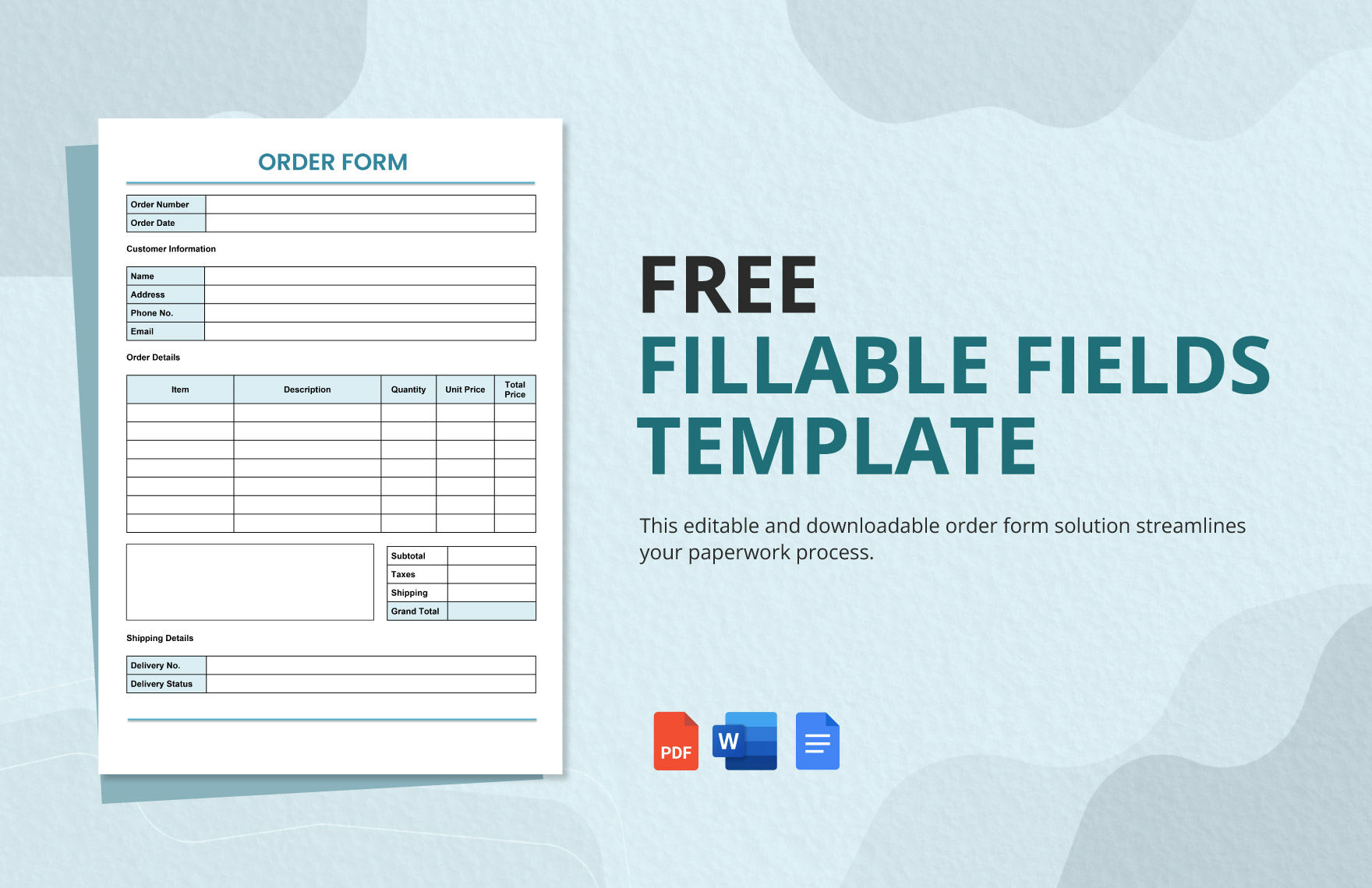 Fillable Fields Template