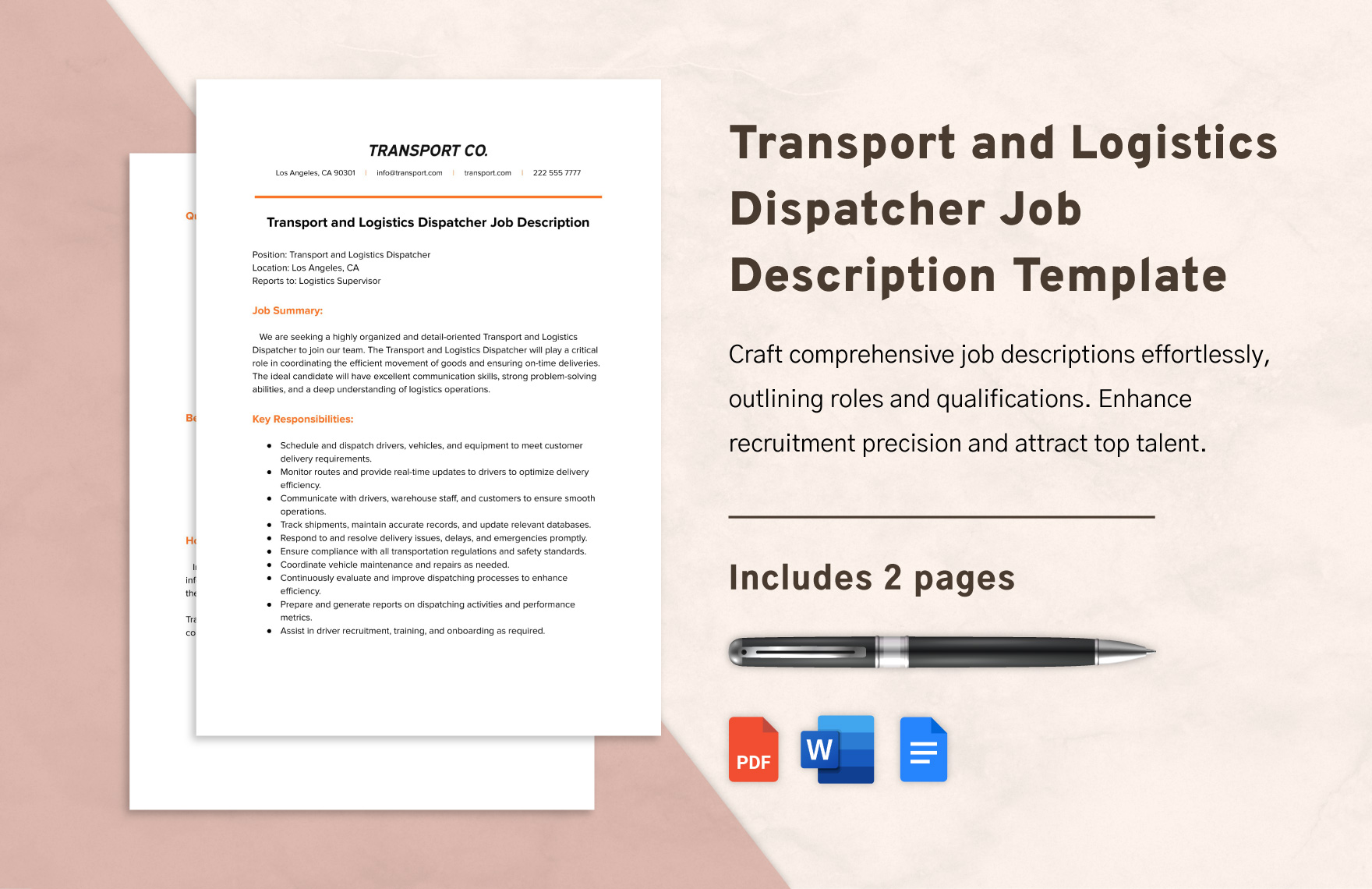 FREE Logistics Services Template Download In Word Google Docs PDF 