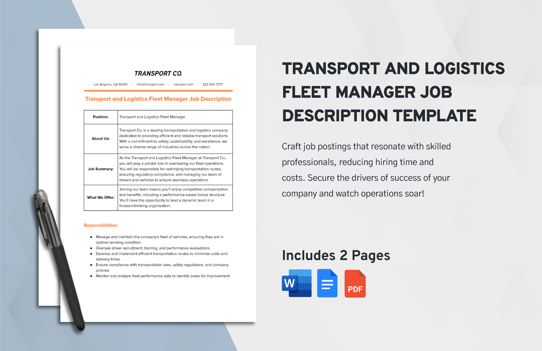 transport-and-logistics-fleet-manager-job-description