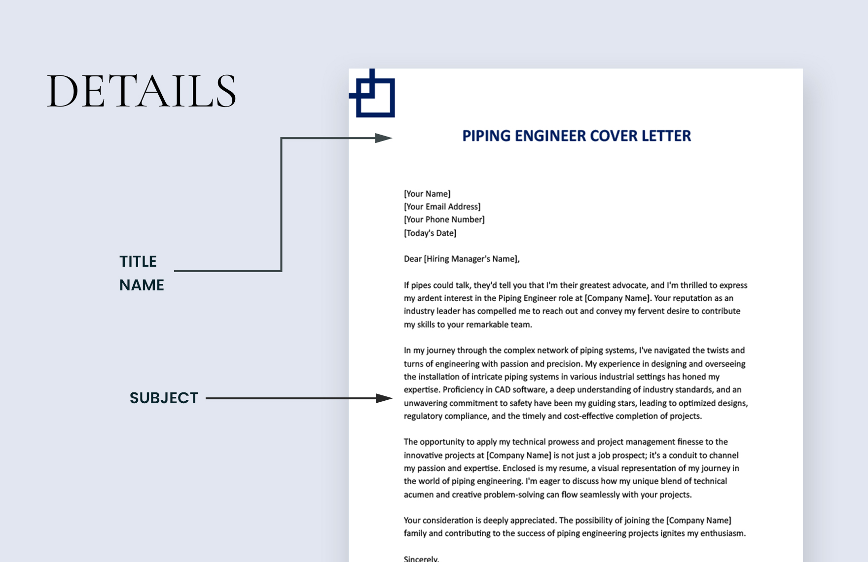 Piping Engineer Cover Letter