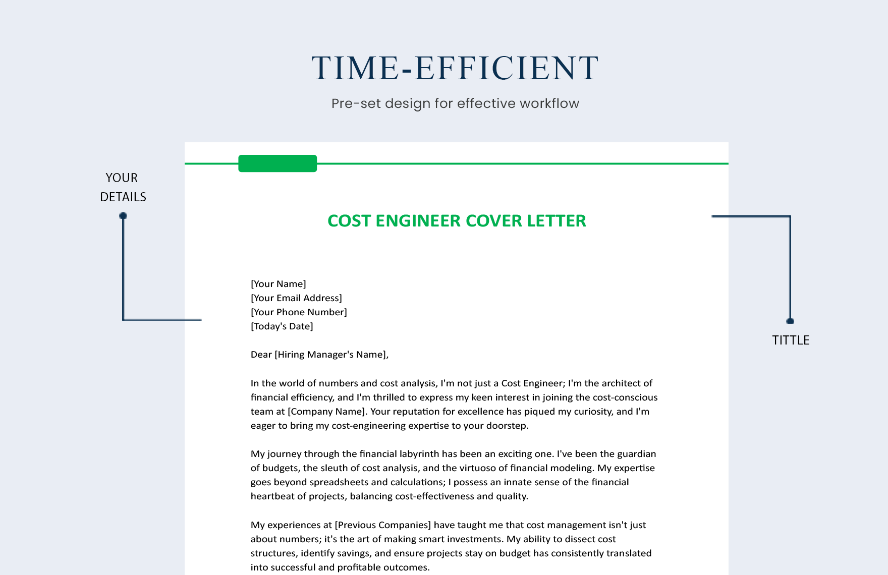 Cost Engineer Cover Letter
