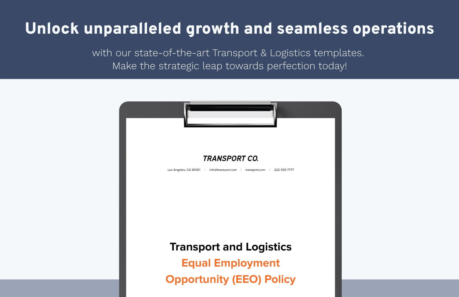 Transport and Logistics Equal Employment Opportunity (EEO) Policy Template