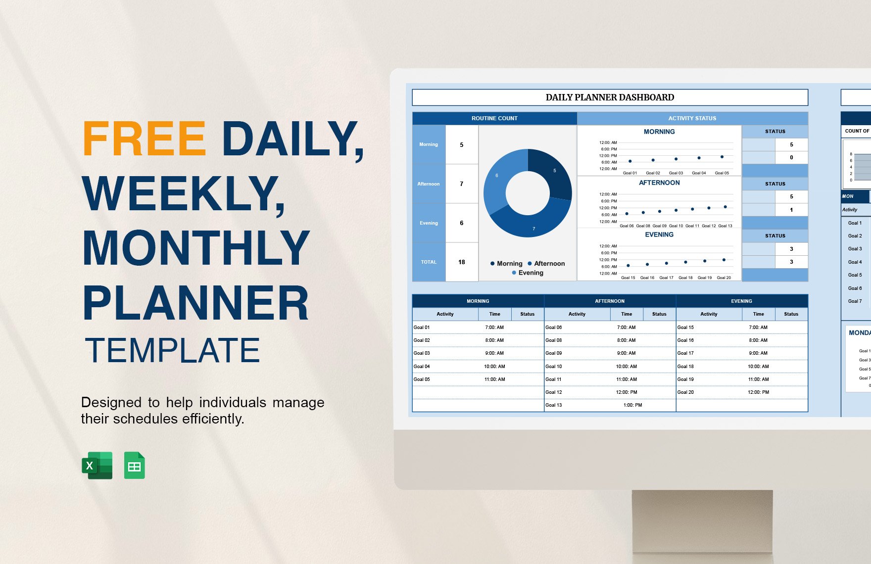 Daily, Weekly, Monthly Planner Template