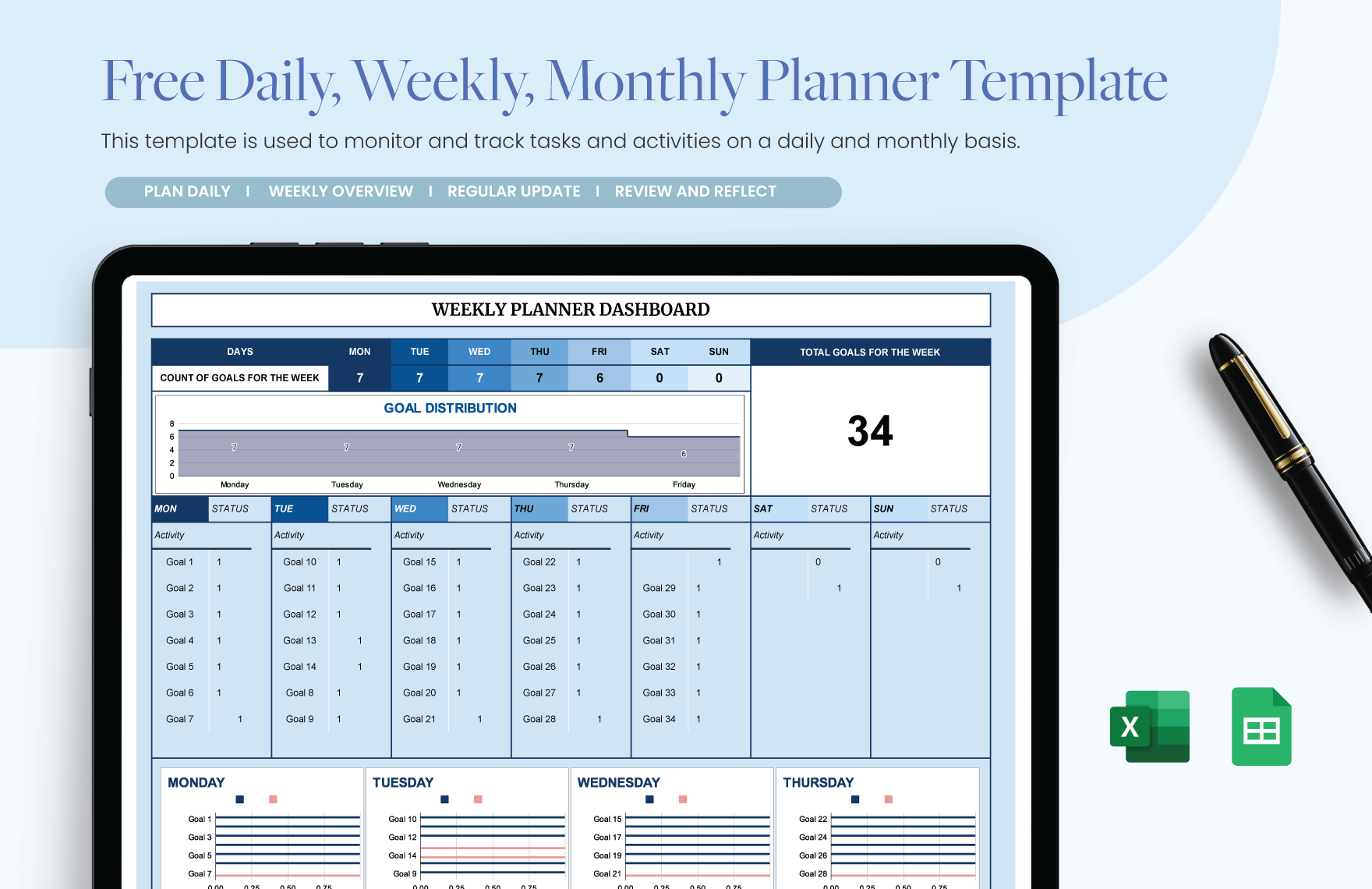 Printable Weekly Planner - 11+ Free PDF Documents Download
