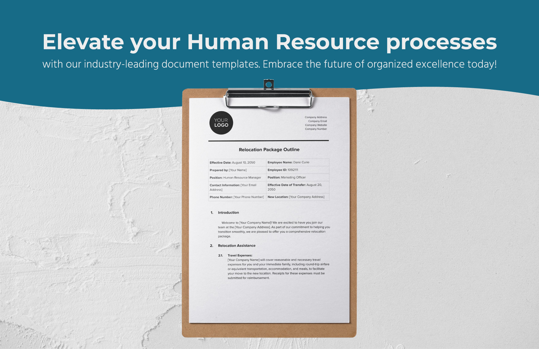 Relocation Package Outline HR Template