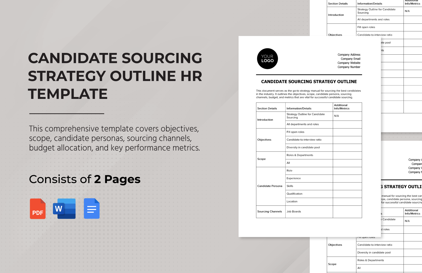 Candidate Sourcing Strategy Outline HR Template