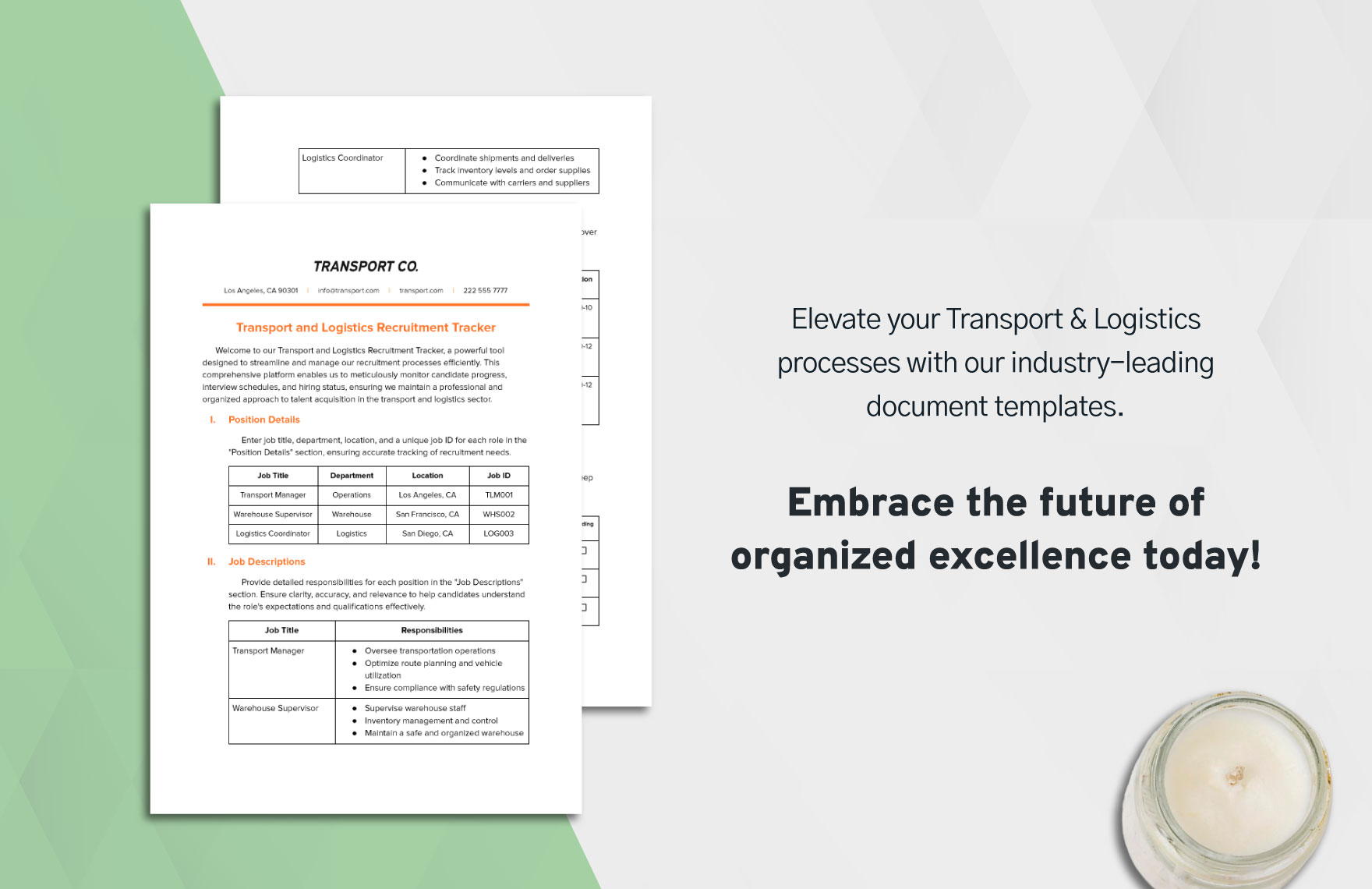Transport and Logistics Recruitment Tracker Template