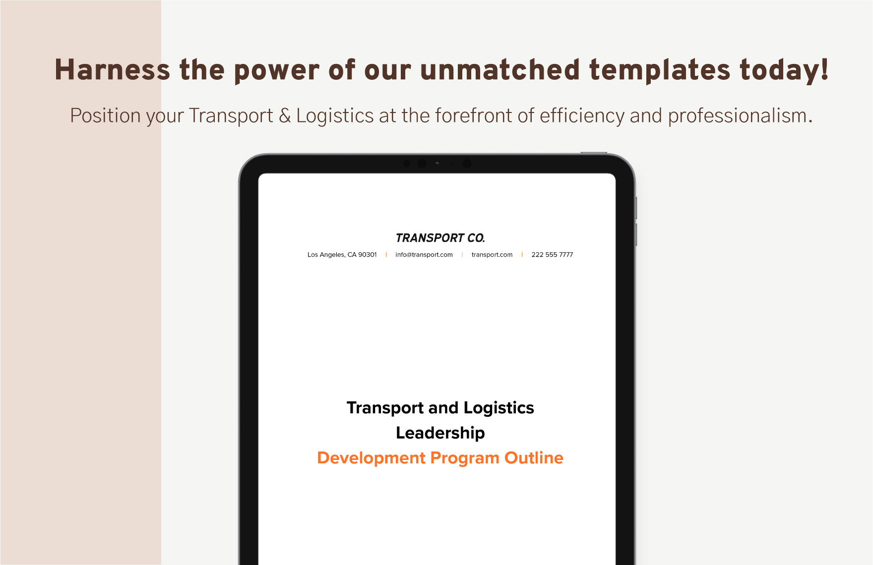 Transport and Logistics Leadership Development Program Outline Template