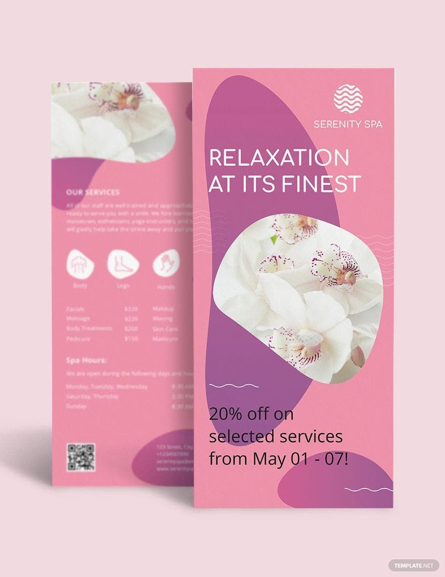 Free Spa DL Card Template
