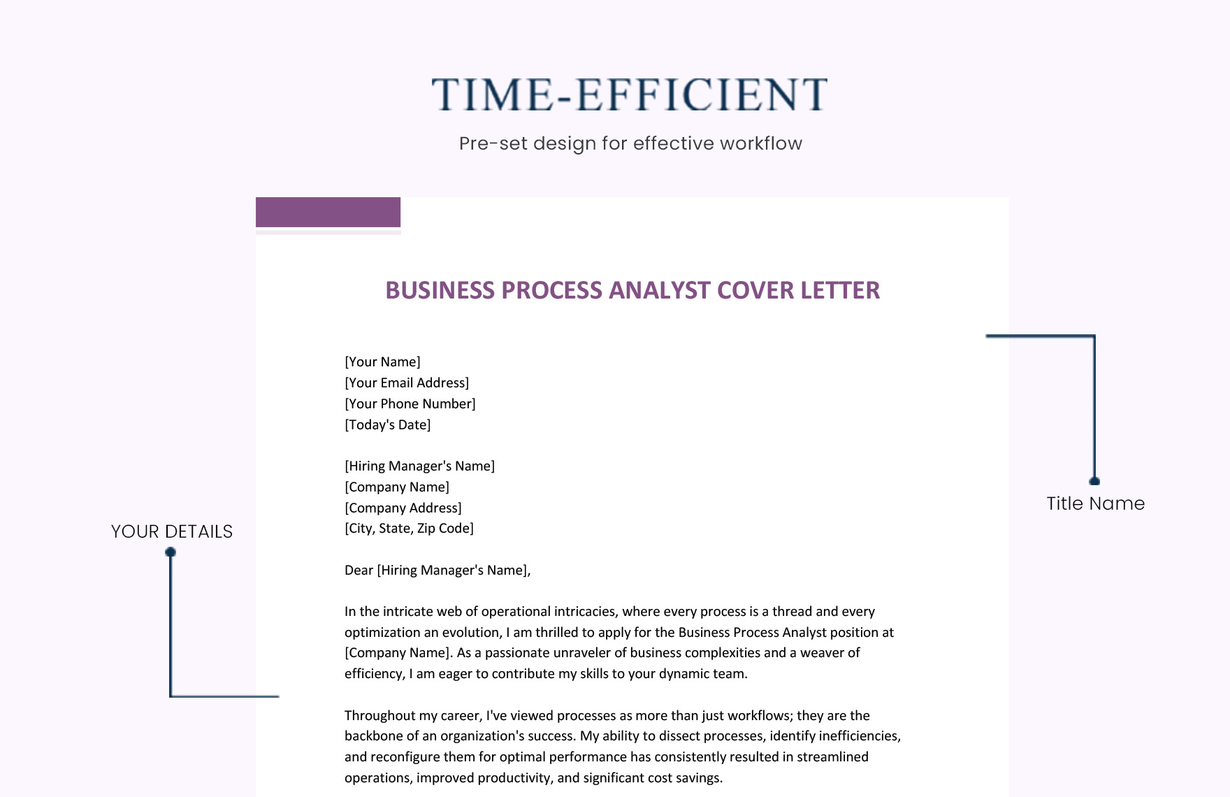 Business Process Analyst Cover Letter