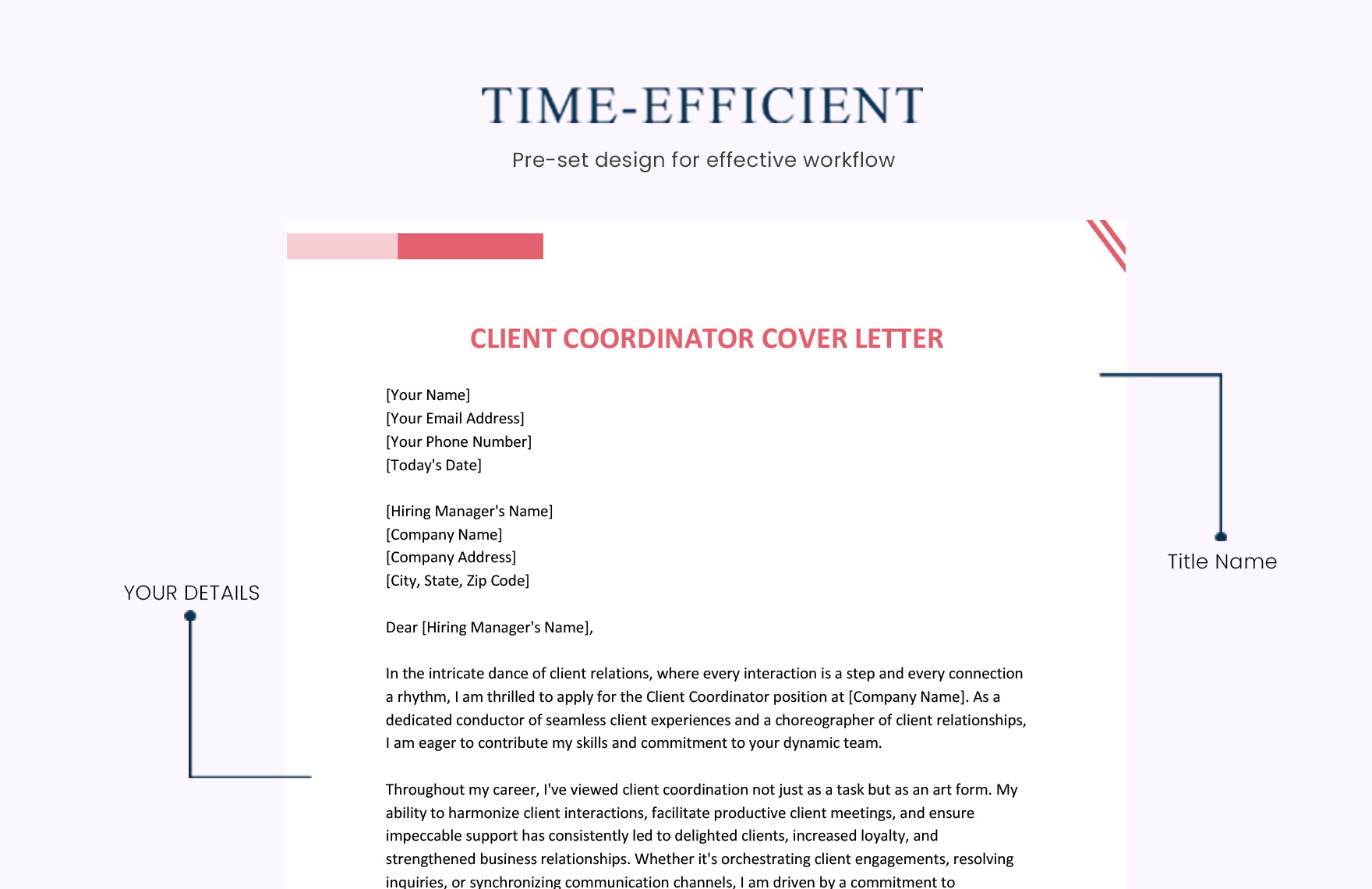 Client Coordinator Cover Letter