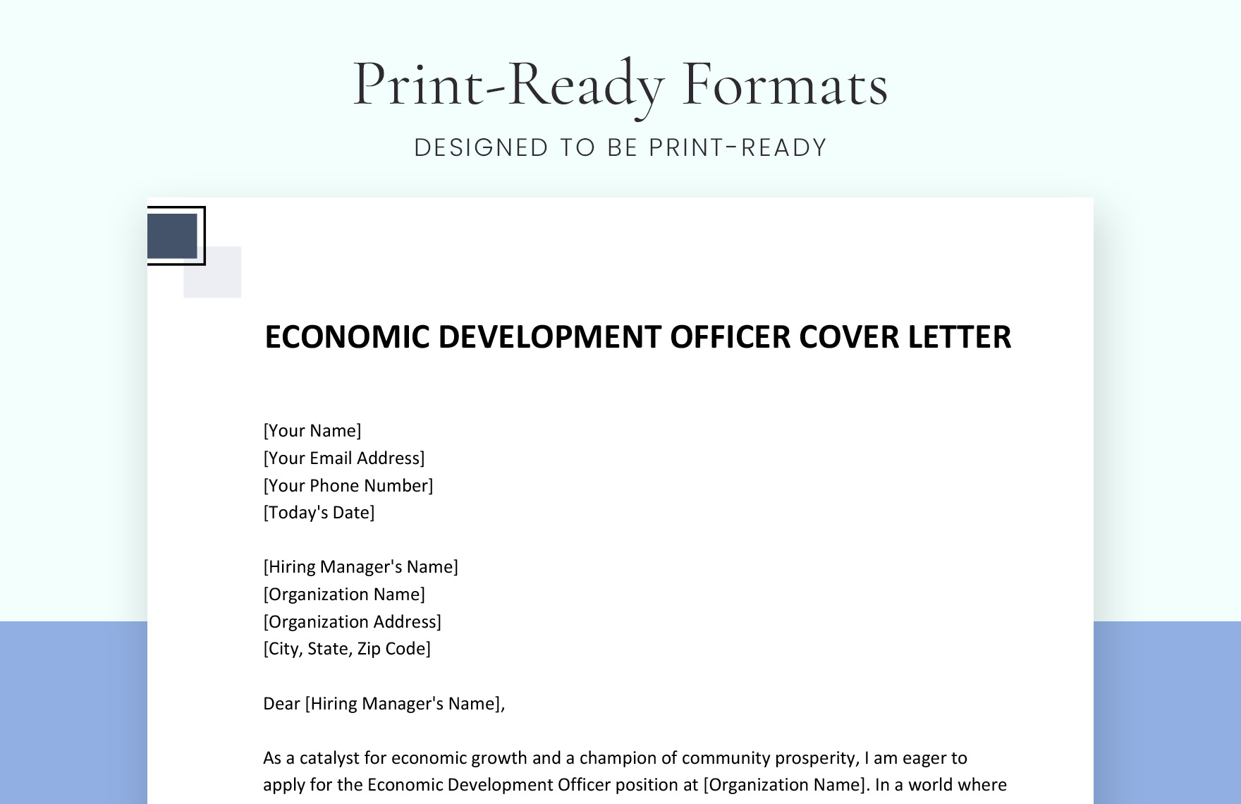 Economic Development Officer Cover Letter