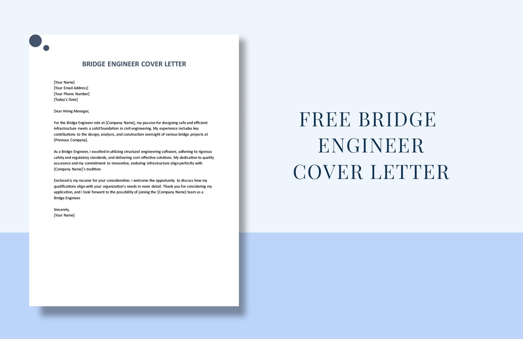 Bridge Engineer Cover Letter in Word, Google Docs, PDF