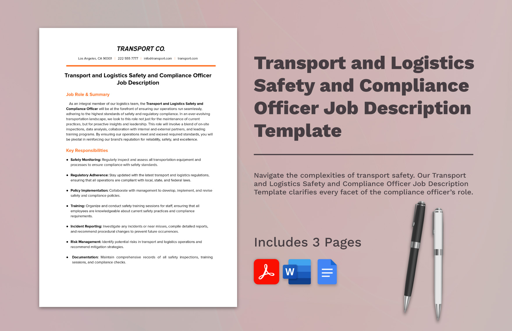 transport-and-logistics-safety-and-compliance-officer-job-description