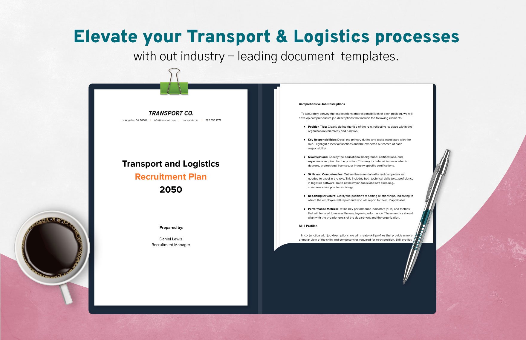 Transport and Logistics Recruitment Plan Template