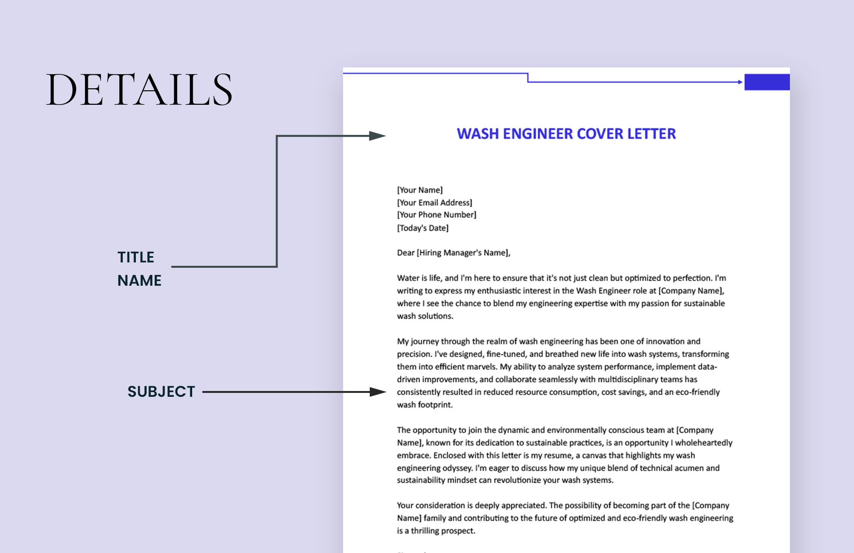 Wash Engineer Cover Letter