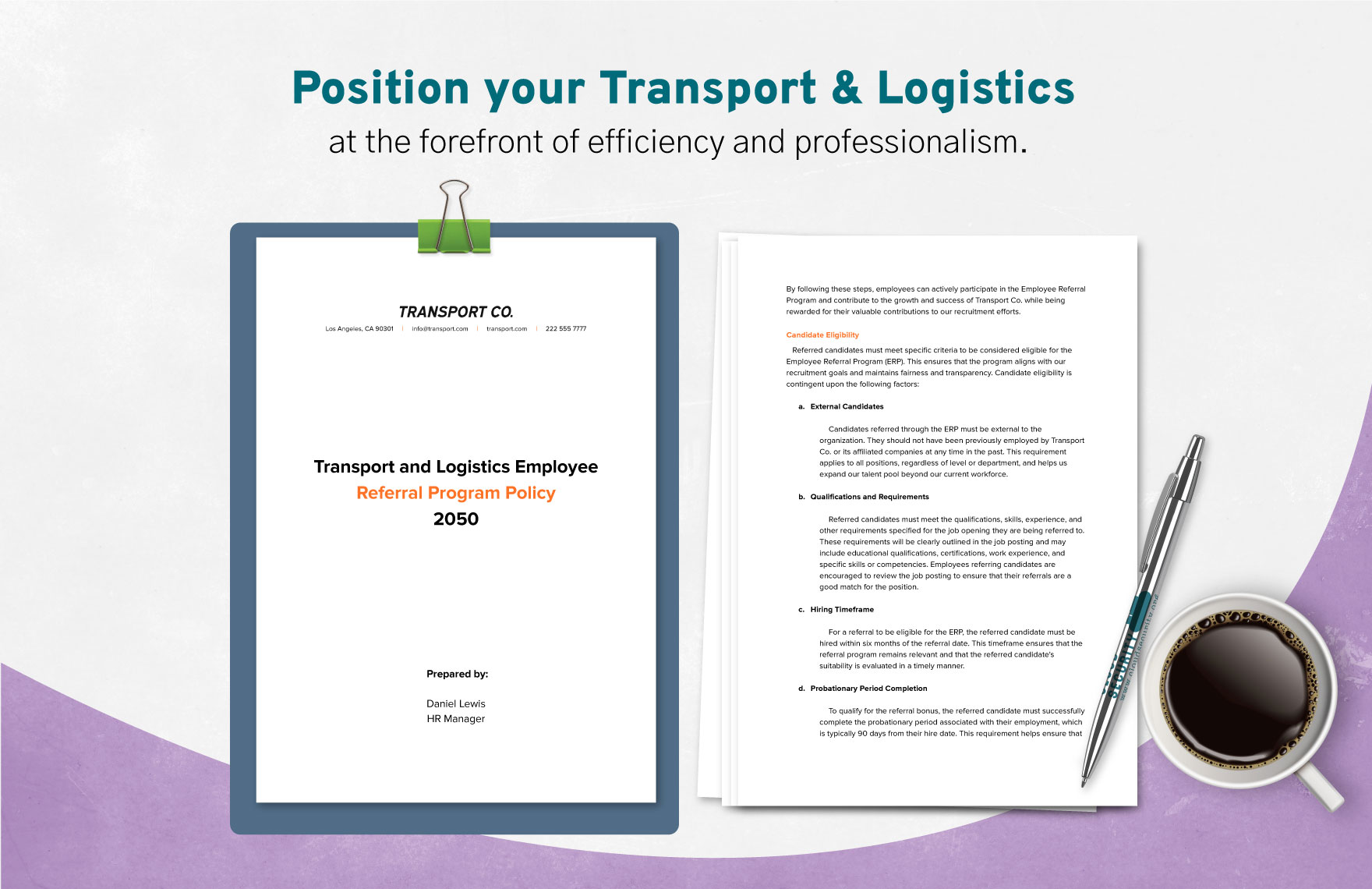 Transport and Logistics Employee Referral Program Policy Template