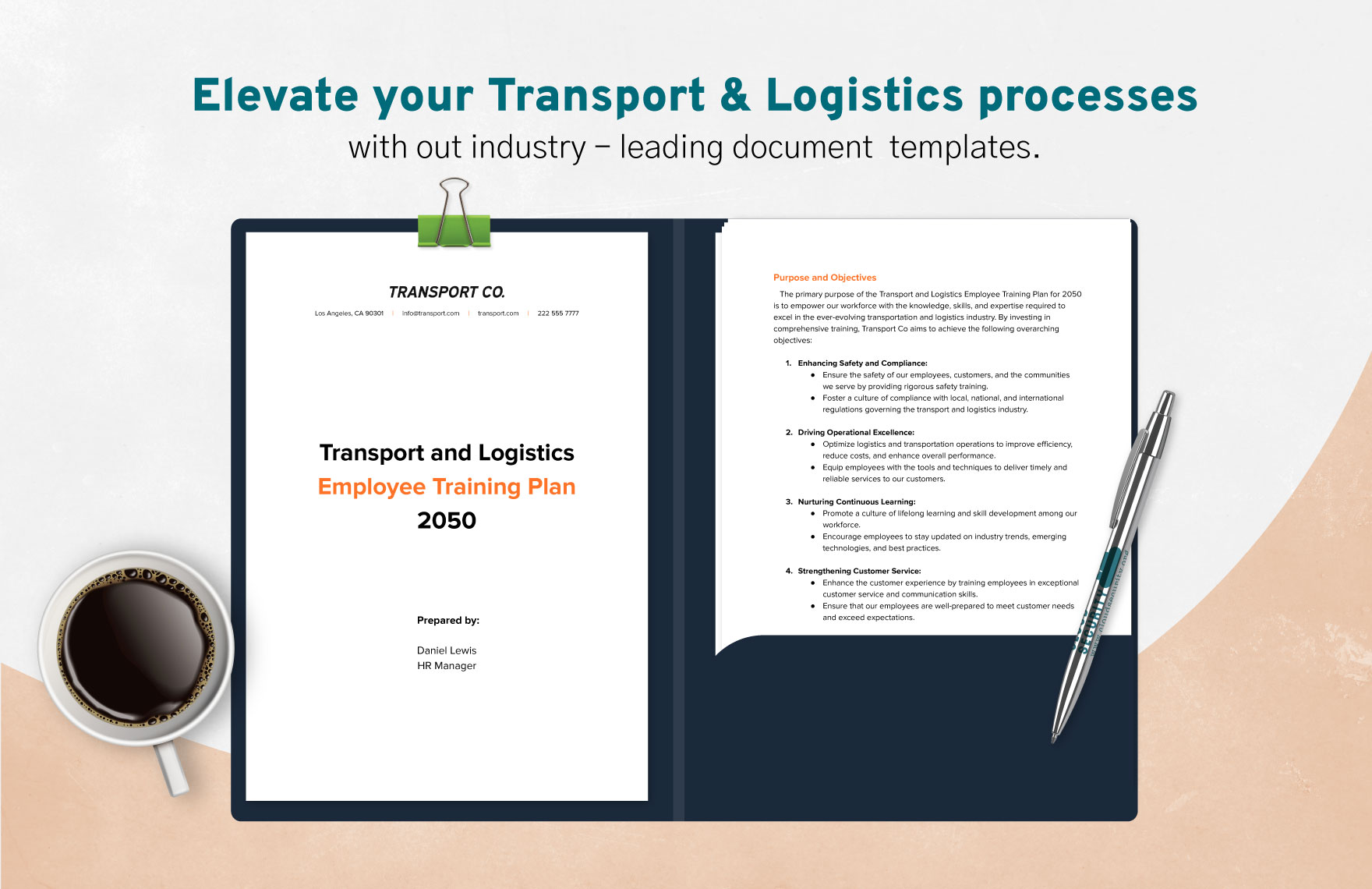 Transport and Logistics Employee Training Plan Template