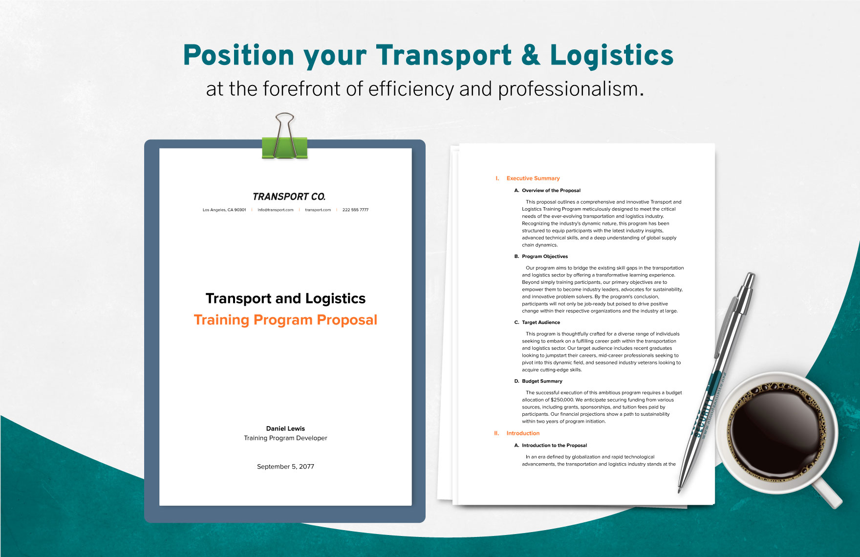 Transport and Logistics Training Program Proposal Template