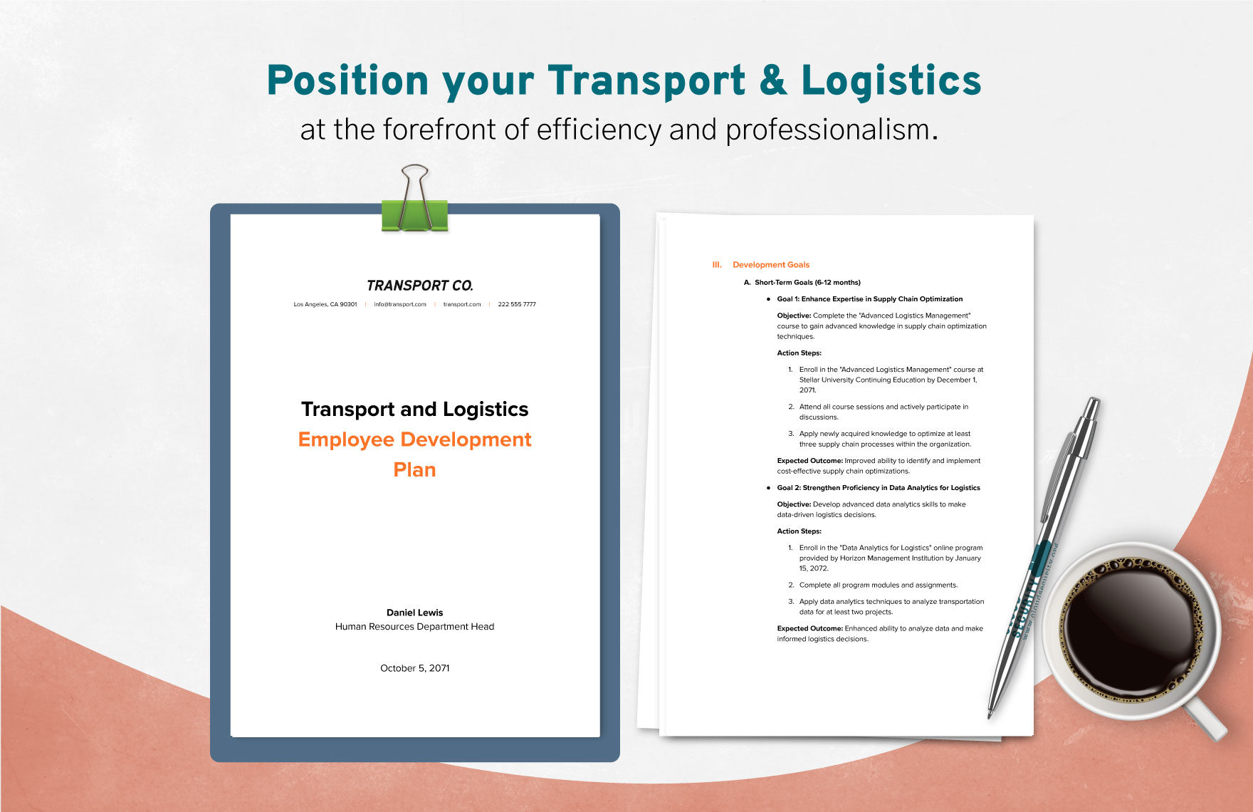 Transport and Logistics Employee Development Plan Template