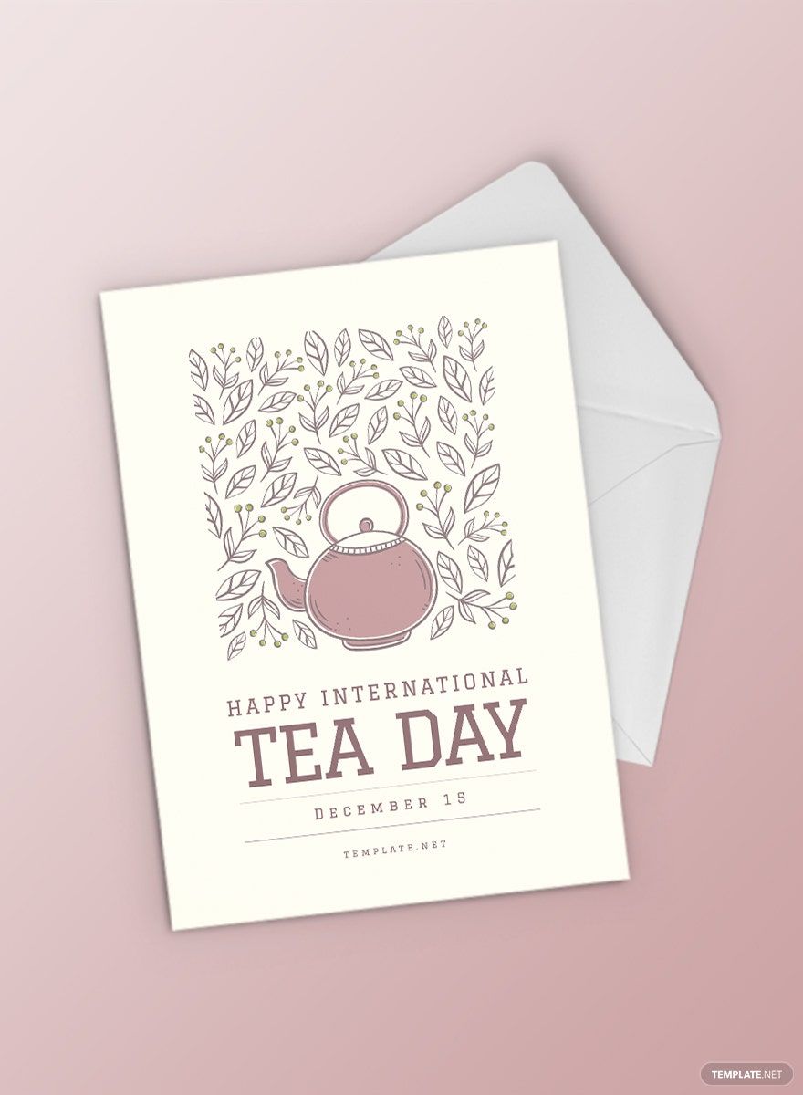 International Tea Day Greeting Card Template
