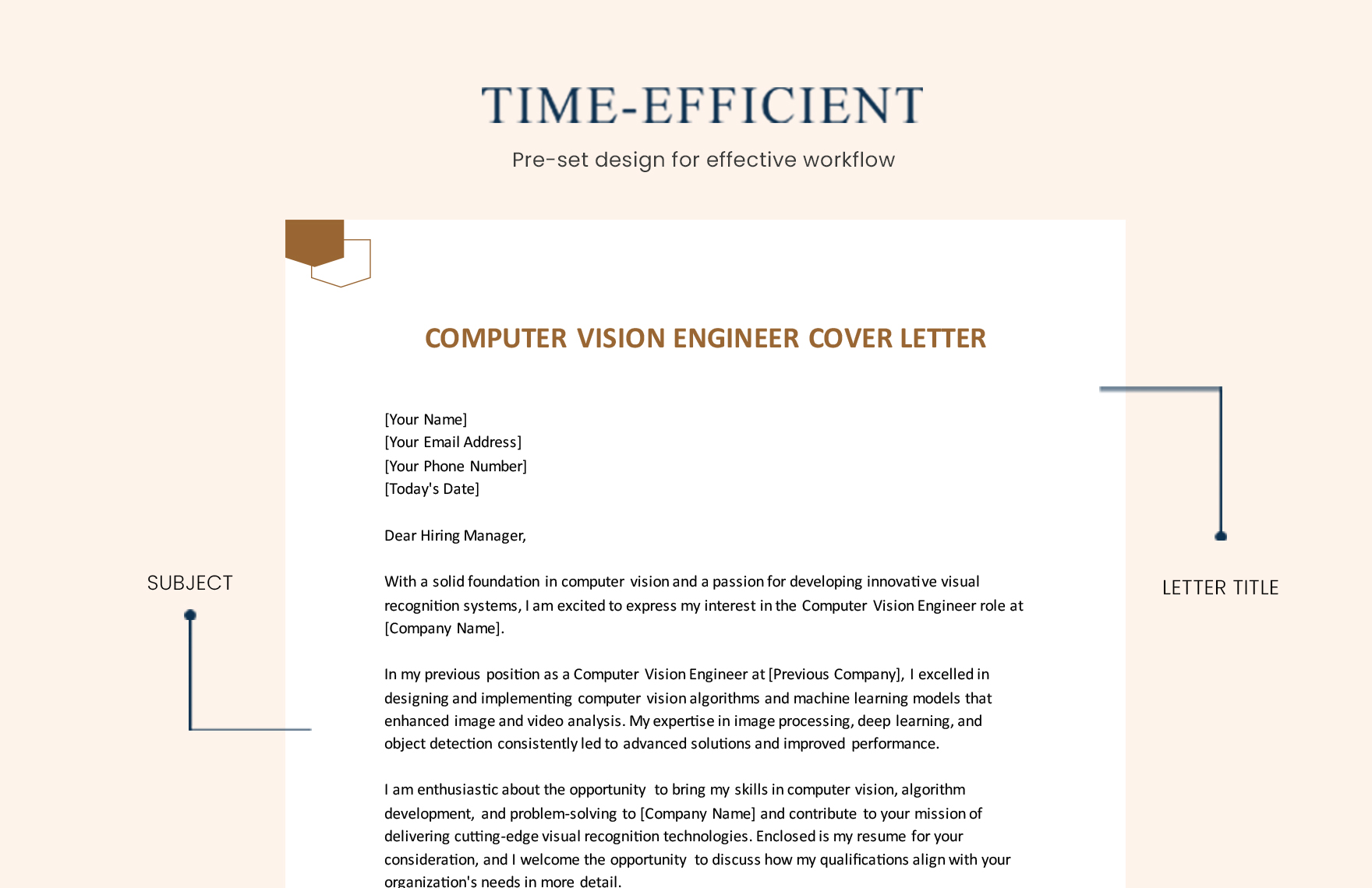 Computer Vision Engineer Cover Letter